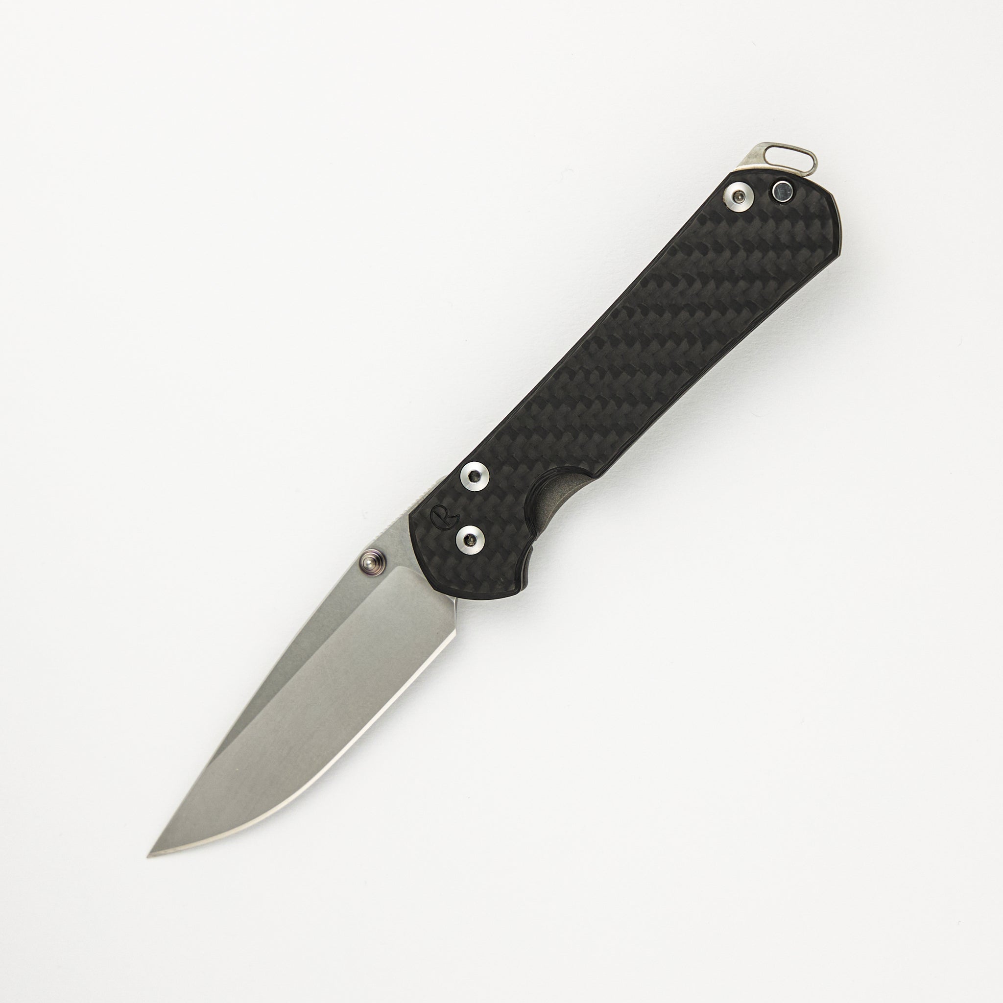 Chris Reeve Small Sebenza 31 - Carbon Fiber Handle - S45VN Blade - Silver Single Thumb Lug