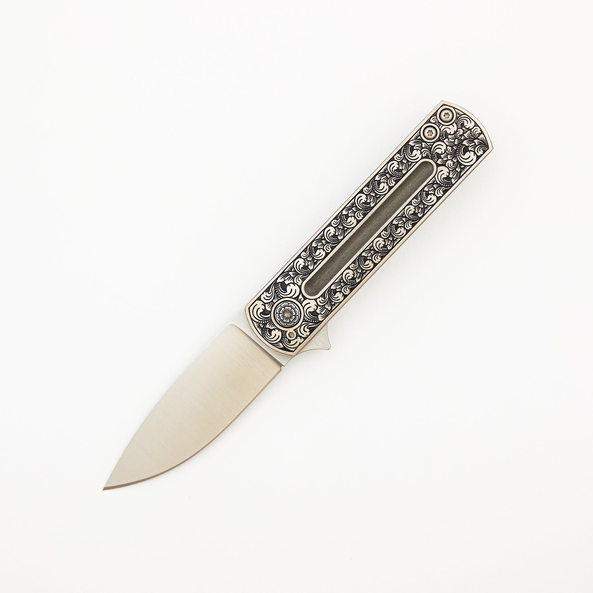 Stubby EZC Flipper - Bruce Shaw Engraved Handle