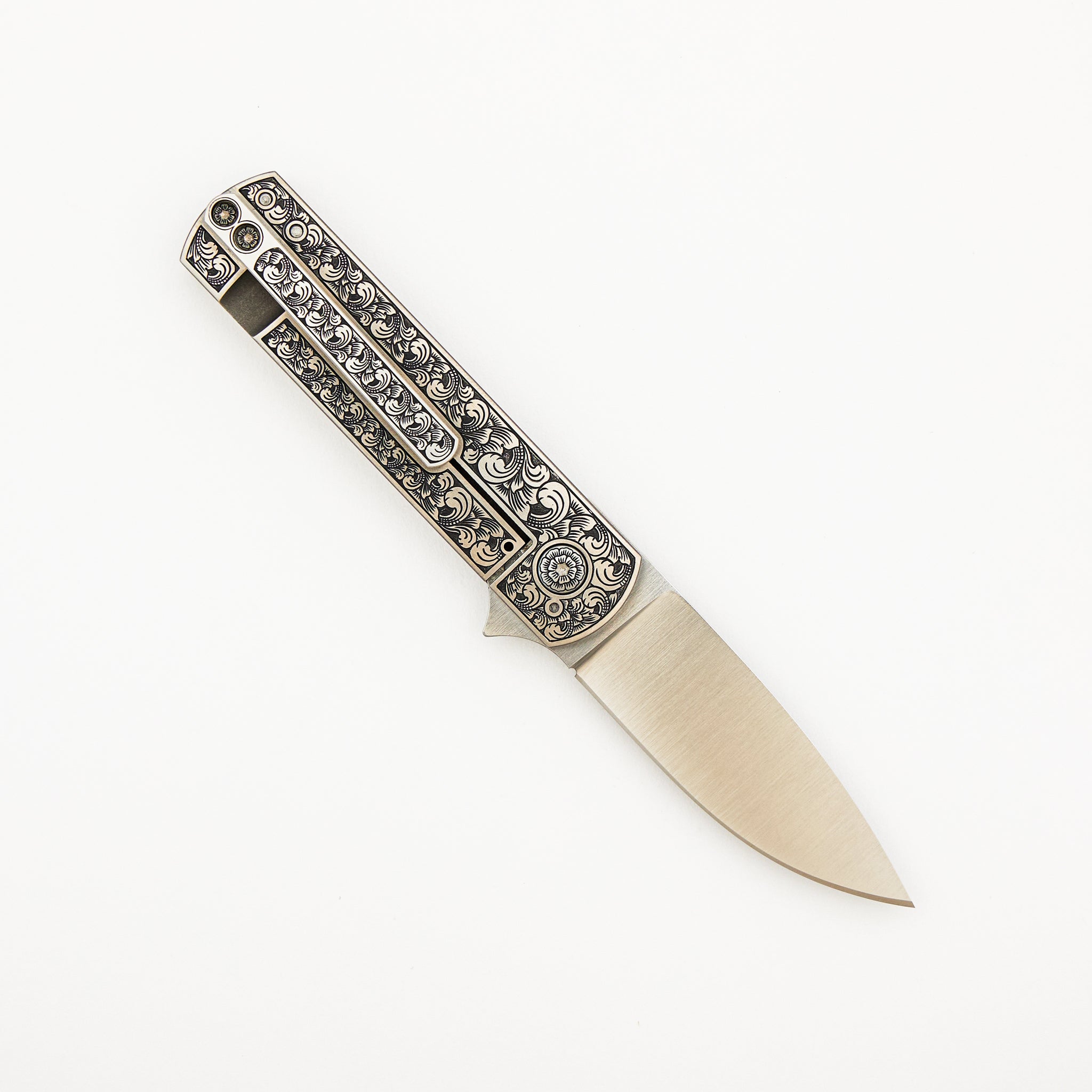 Stubby EZC Flipper - Bruce Shaw Engraved Handle