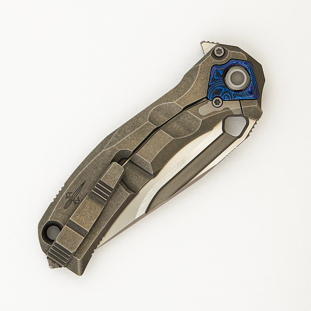 Ratax - Titanium Handle - M398 Blade - ZircuTi Accents (A. Marfione/A. Konygin Design)