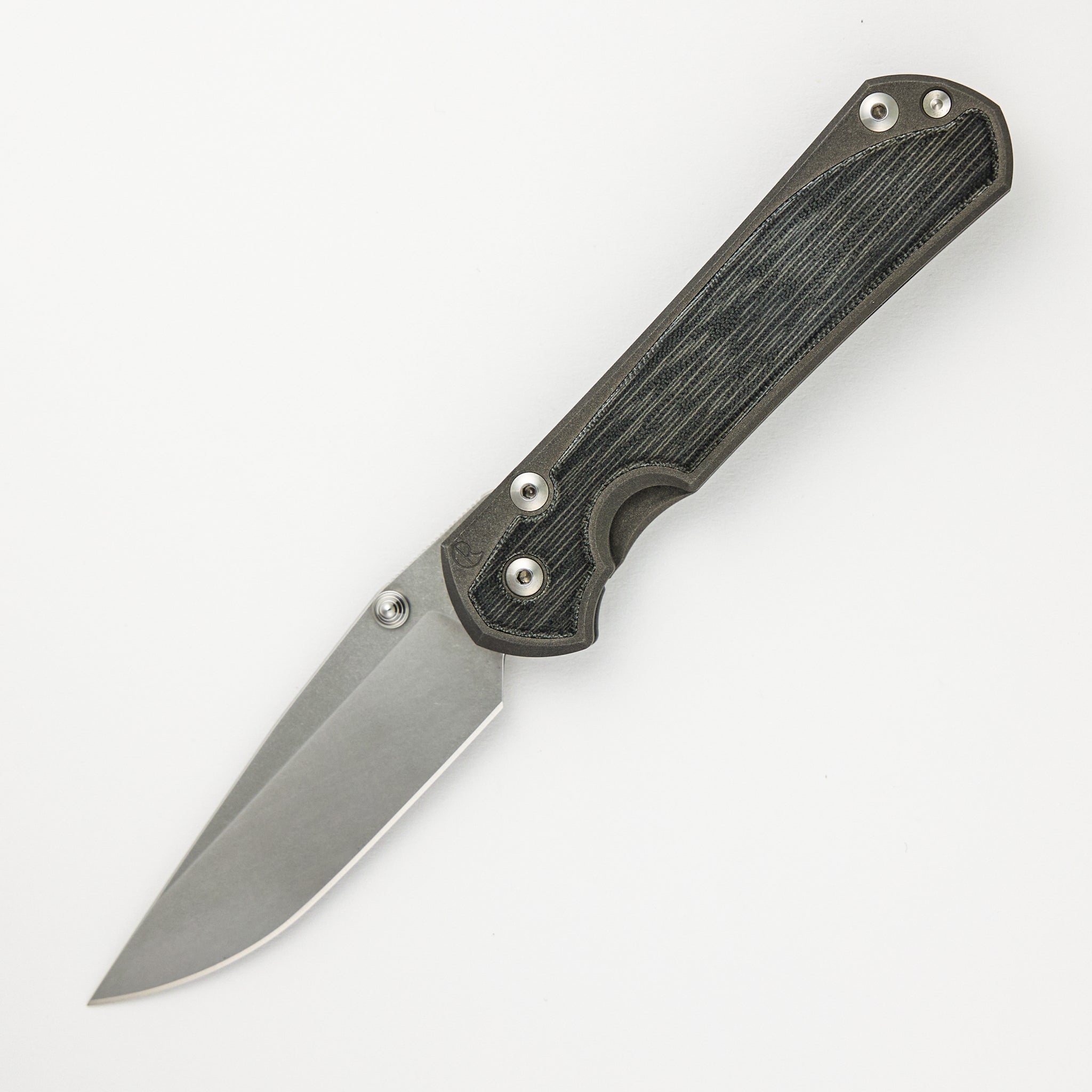 Chris Reeve Large Sebenza 31 - Drop Point CPM MagnaCut Blade - Black Canvas Micarta Inlay - Silver Single Lug