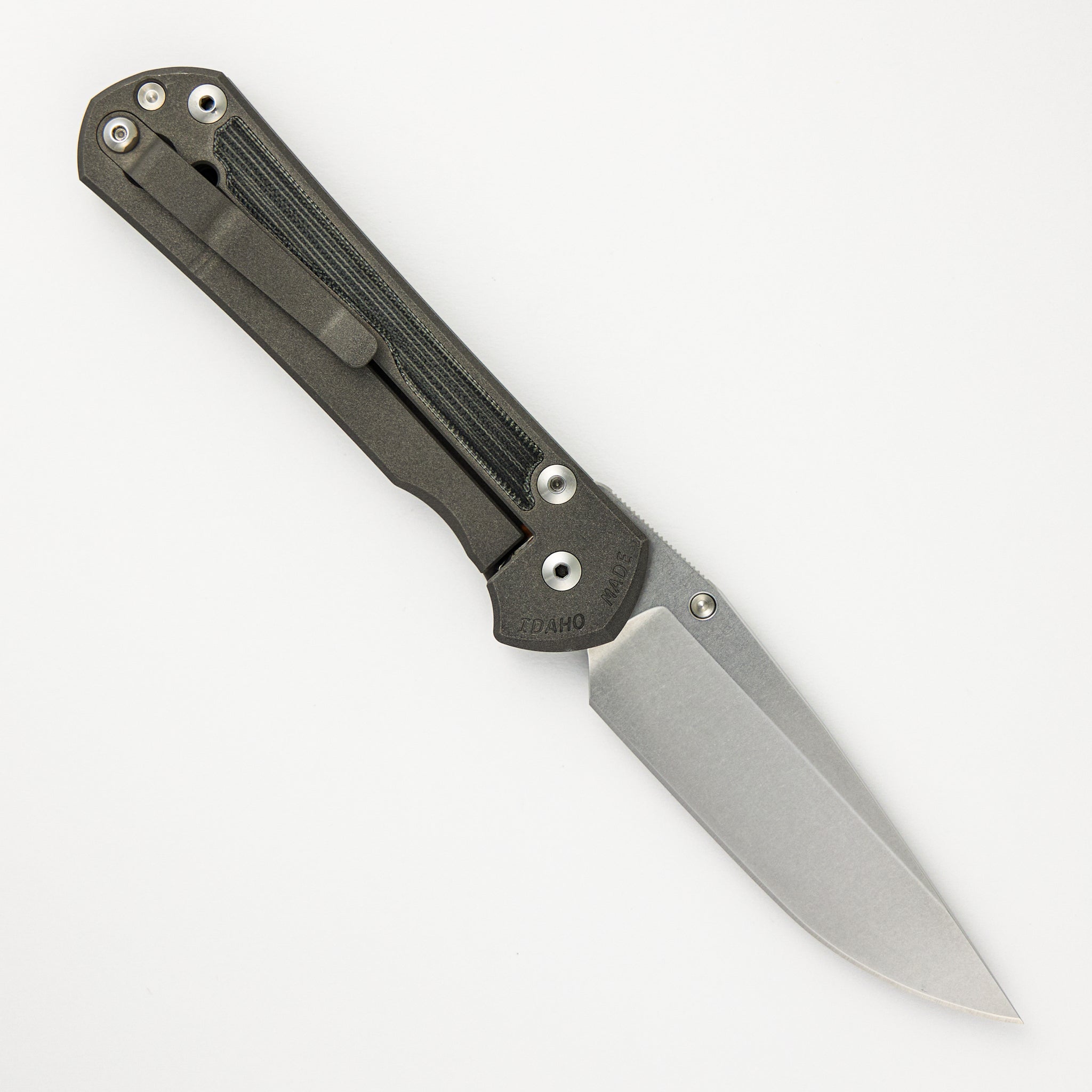 Large Sebenza 31 - Drop Point CPM MagnaCut Blade - Black Canvas Micarta Inlay - Silver Single Lug