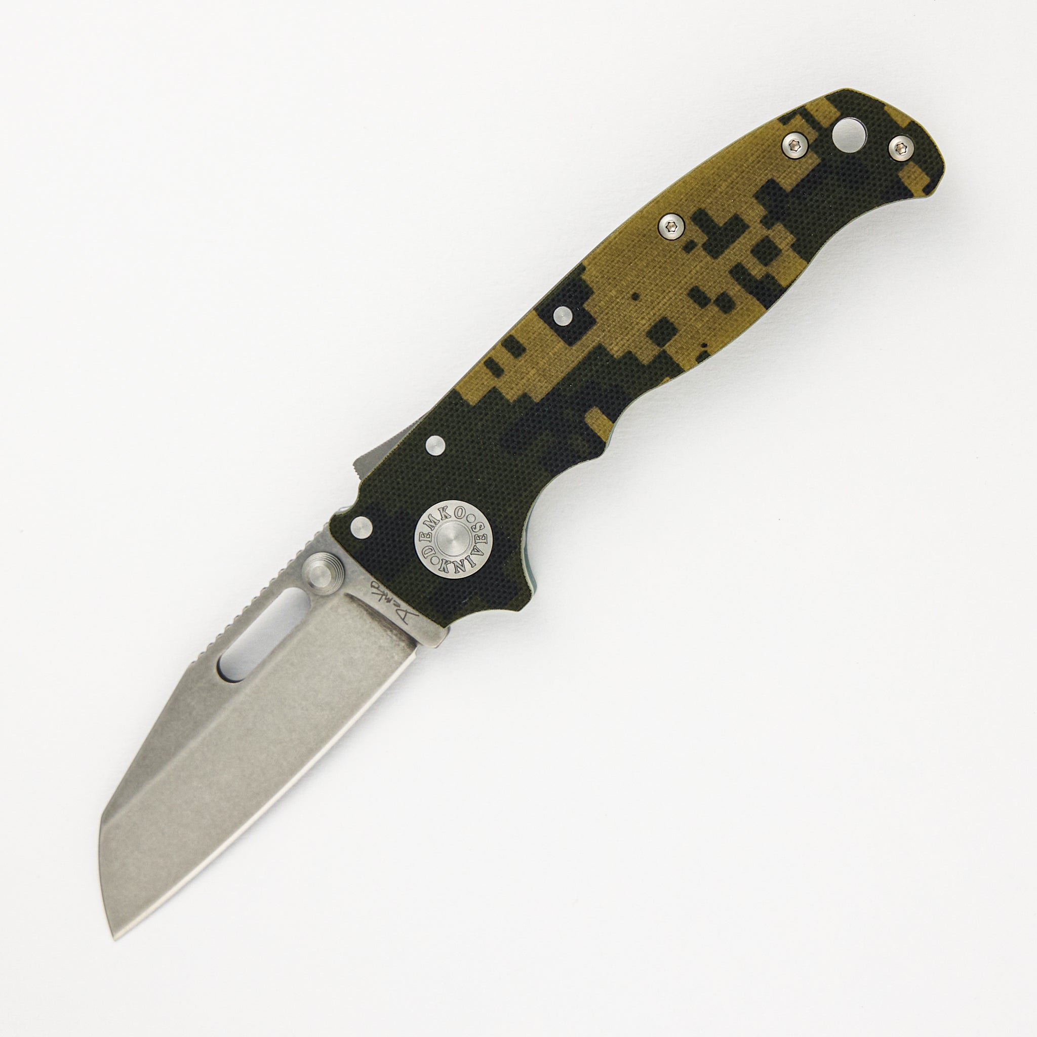 Demko Knives AD20.5 3V Digi Camo G10 Handle Shark Foot Stonewash Blade