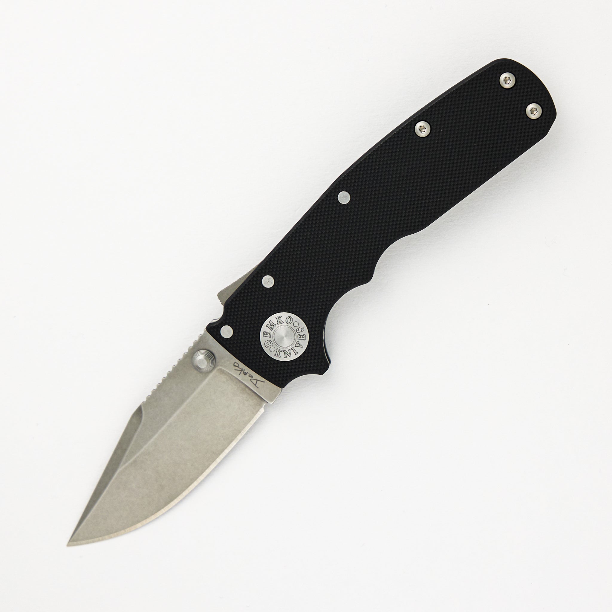 Shark Cub CPM 20CV Black G10 Handle Clip Point Stonewash Blade