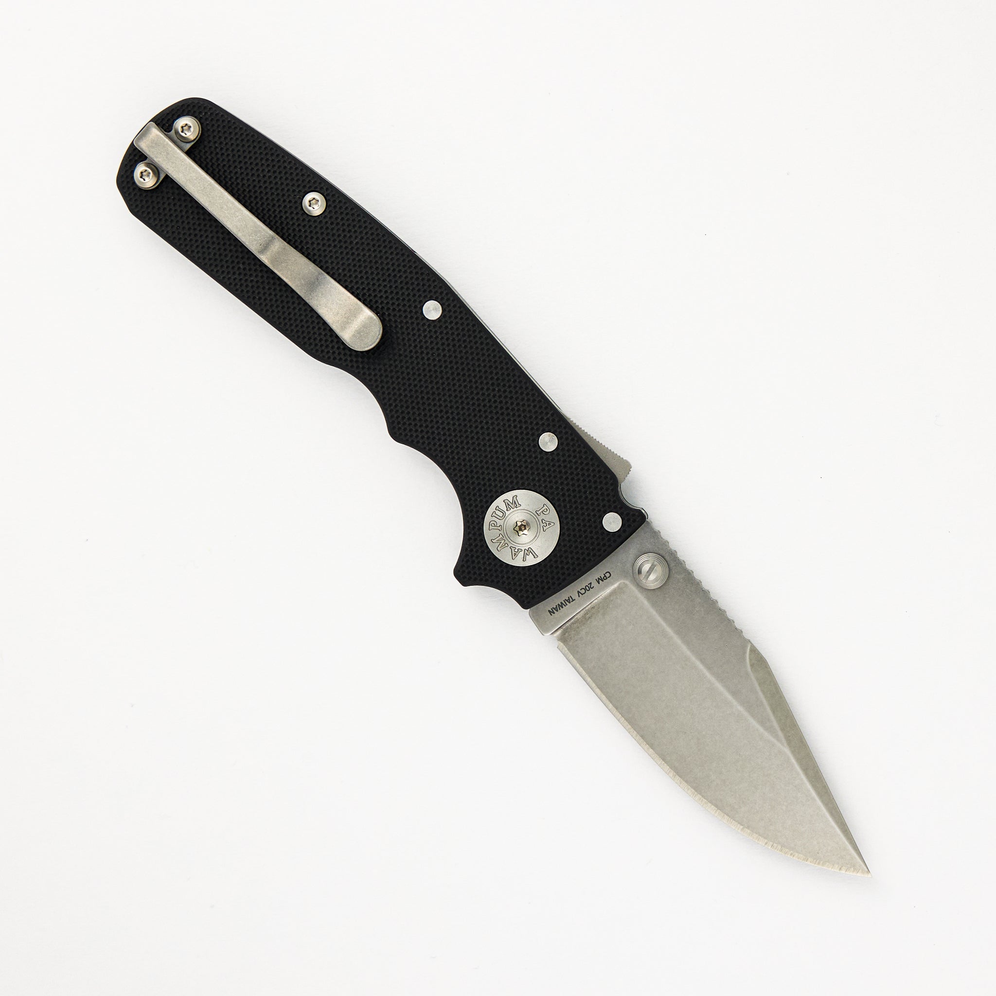 Demko Knives Shark Cub CPM 20CV Black G10 Handle Clip Point Stonewash Blade