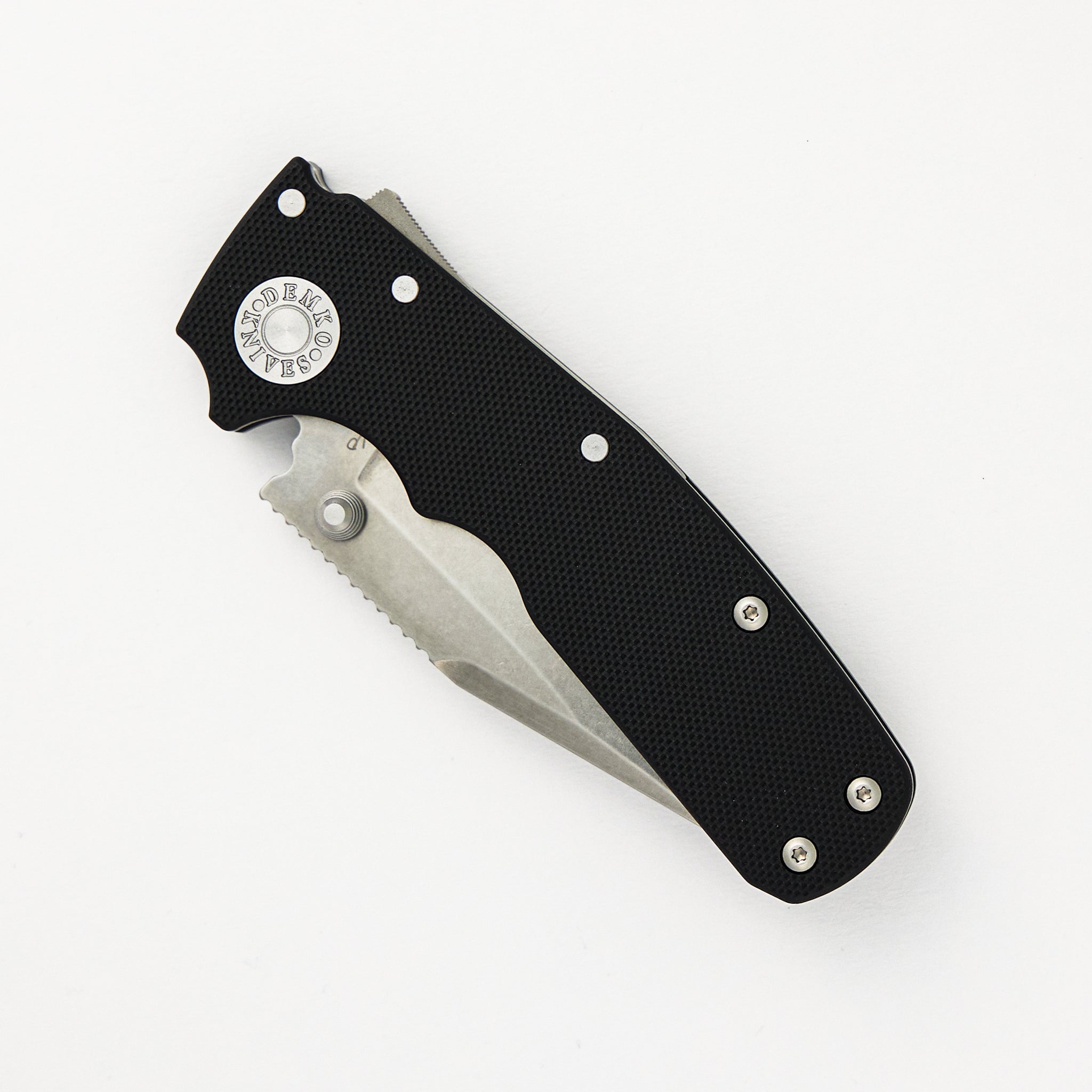 Demko Knives Shark Cub CPM 20CV Black G10 Handle Clip Point Stonewash Blade