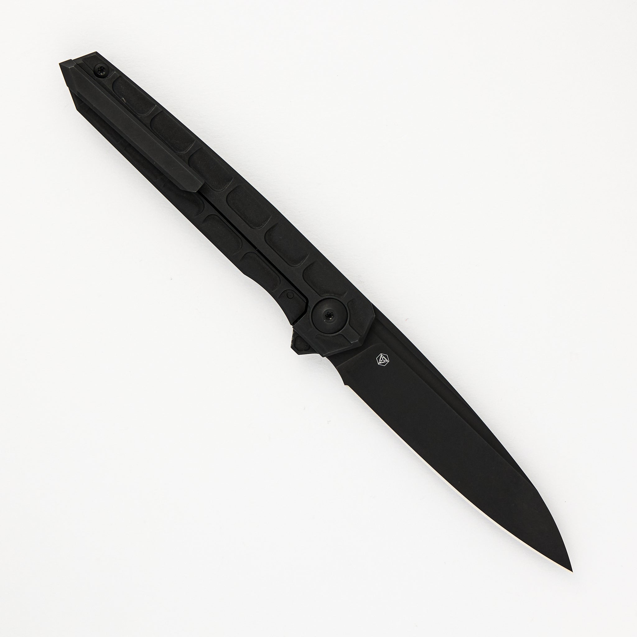 Munroe Knives Cypher Mini – Full Tech Series – Black PVD Ti Handle – Black PVD M390 Blade