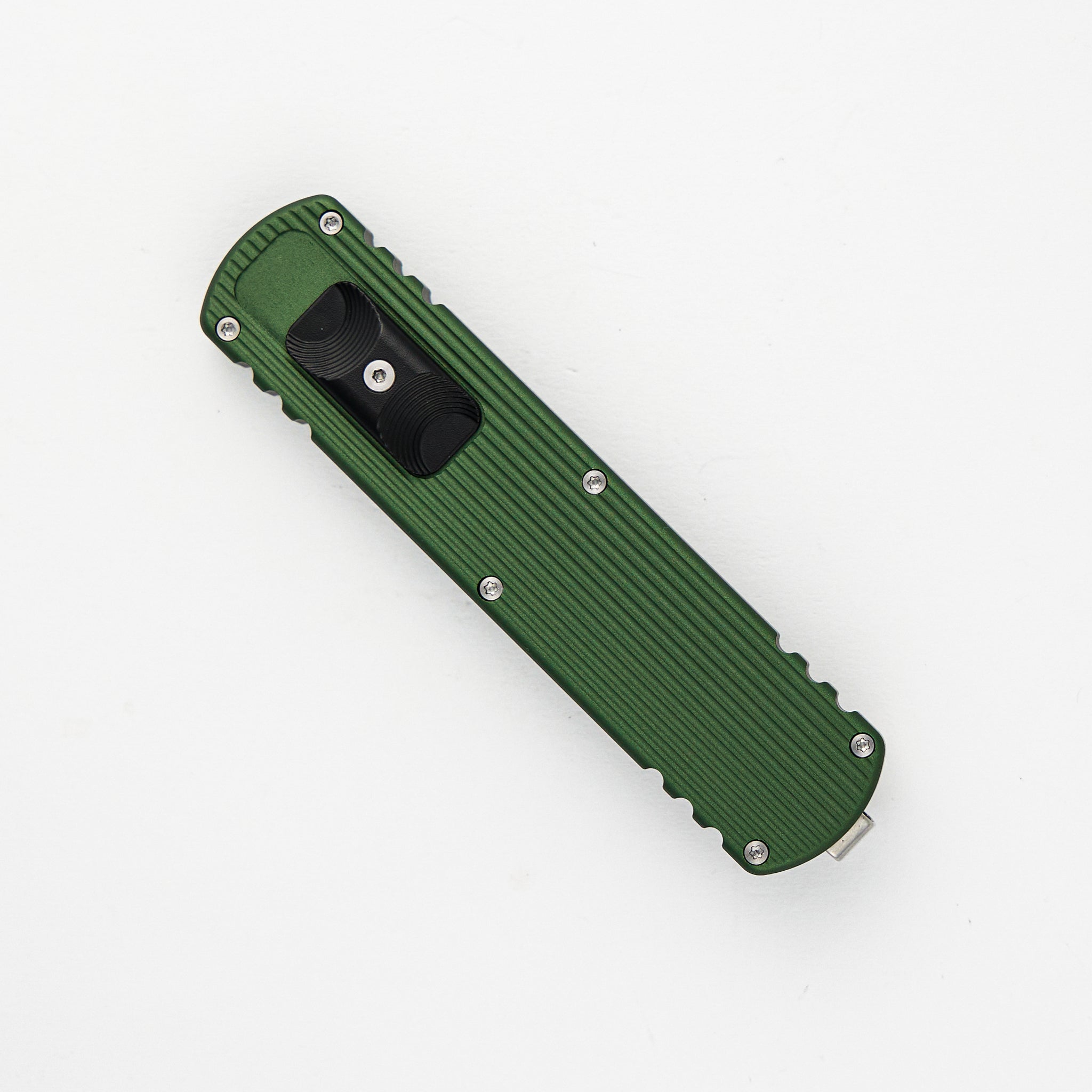 D Rocket Design Zulu – Green Aluminum Handle – Satin Wharncliffe M390 Blade