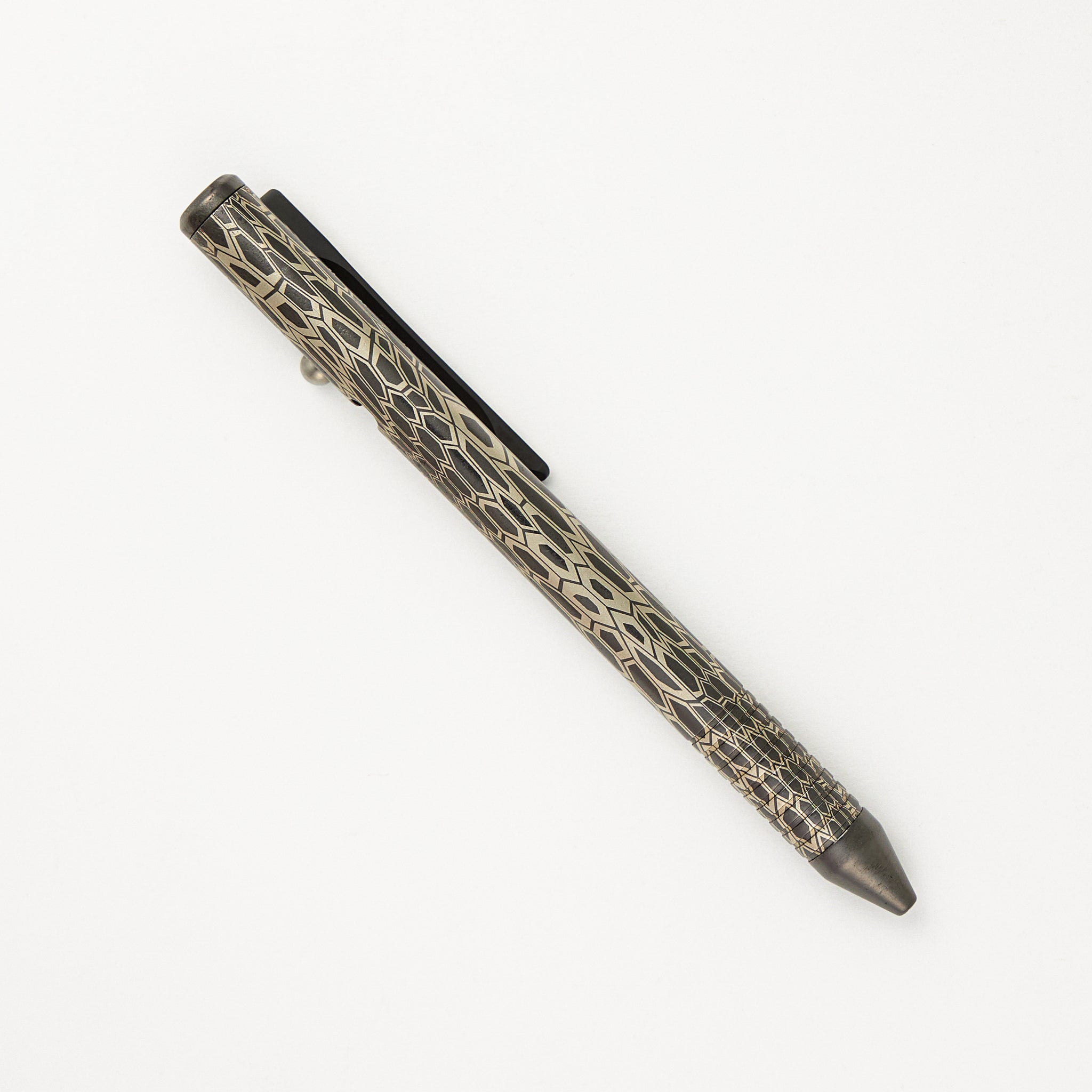 Fellhoelter/Cptn Axel Full Size TiBolt Pen - Copper/Black Nickel Laser "Kryptex"