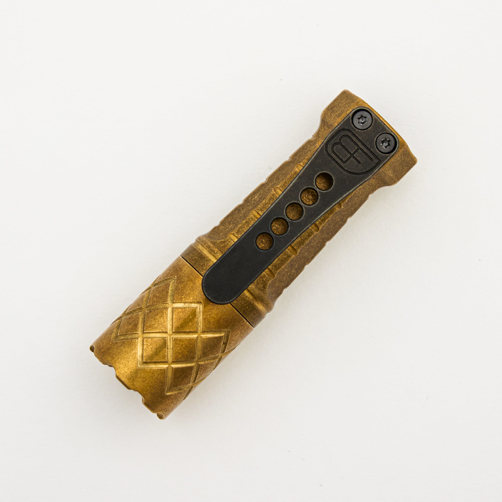 Cptn Axel FTD Flashlight - Brass W/ Black Ti Ano Clip