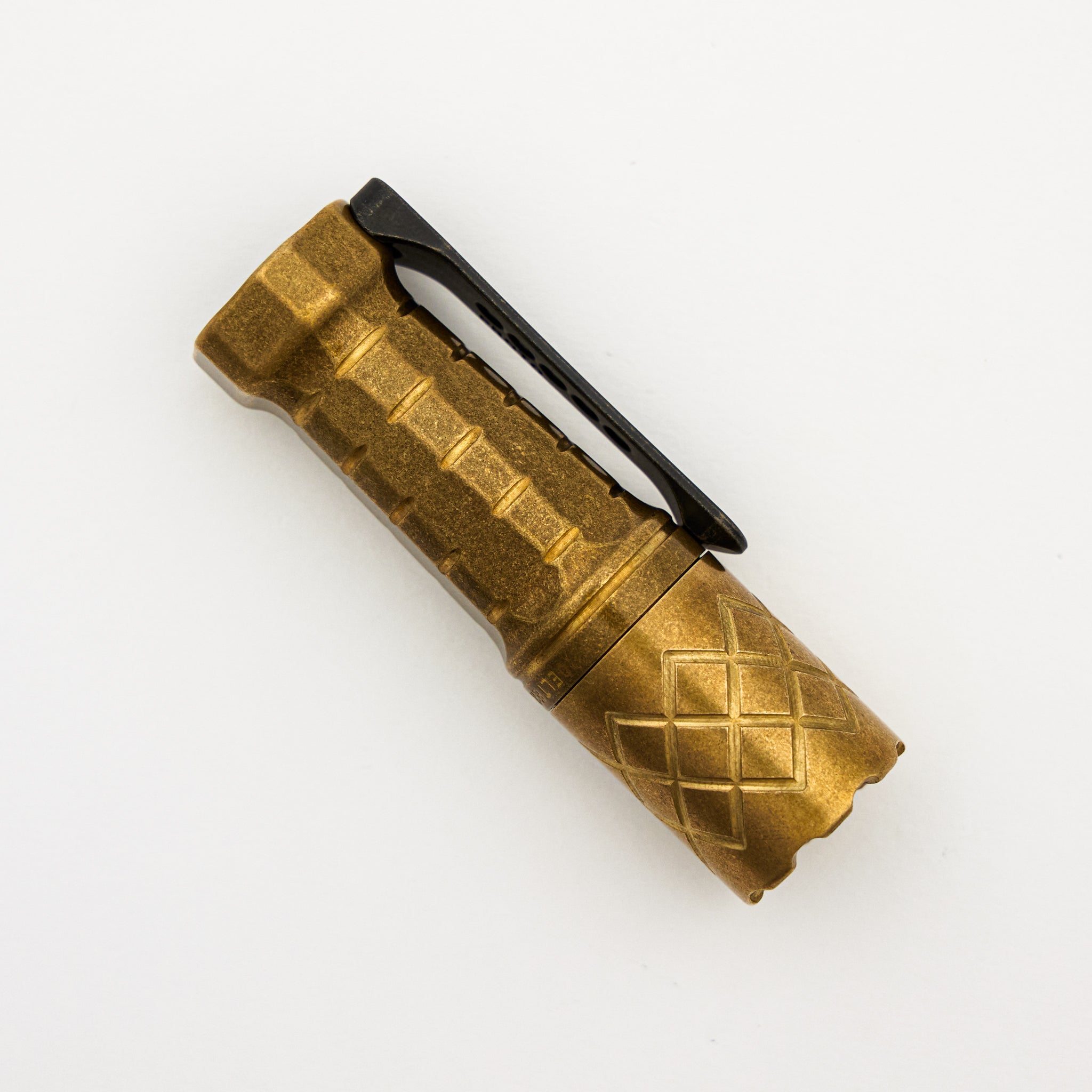 Cptn Axel FTD Flashlight - Brass W/ Black Ti Ano Clip