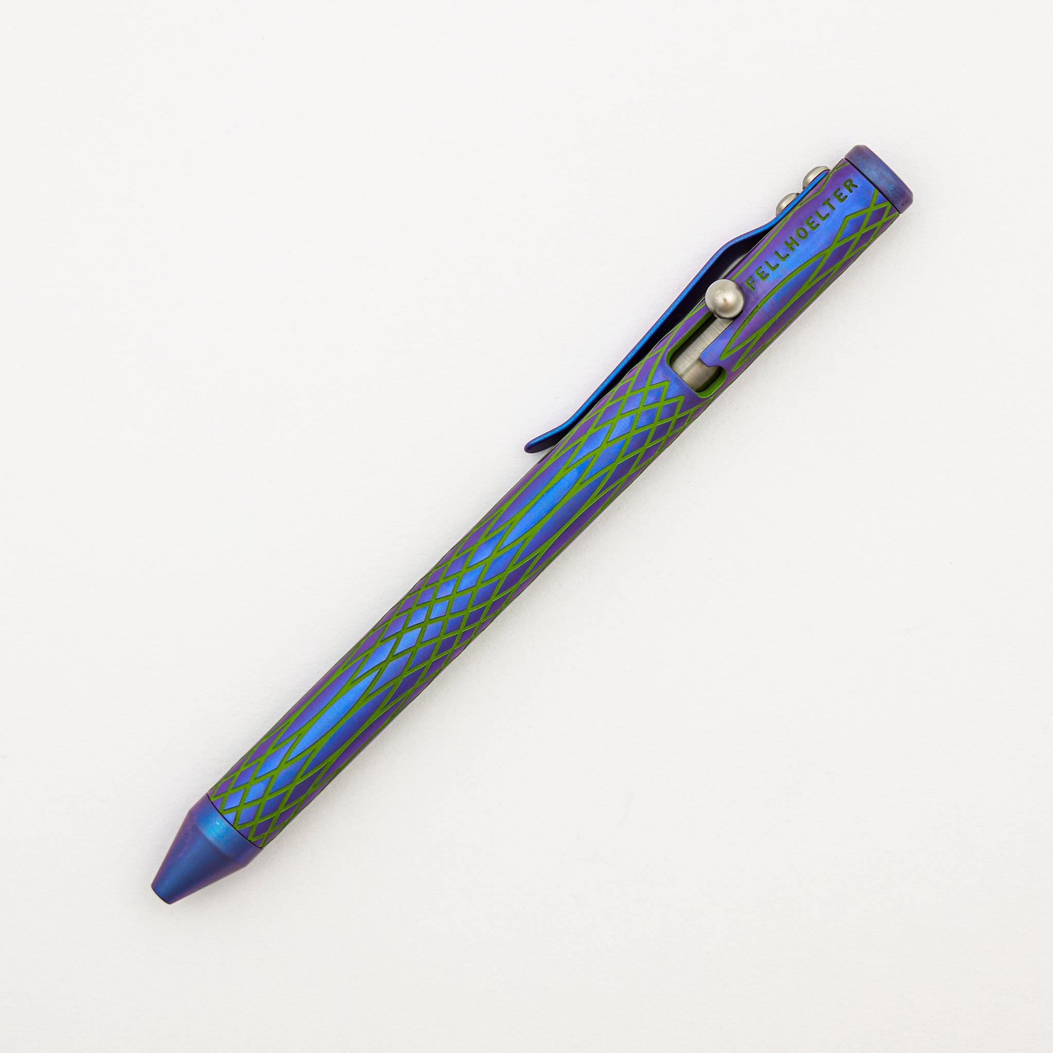 Cptn Axel Full Size TiBolt Pen - Ti Purple / Green Joker Triple Sine Wave