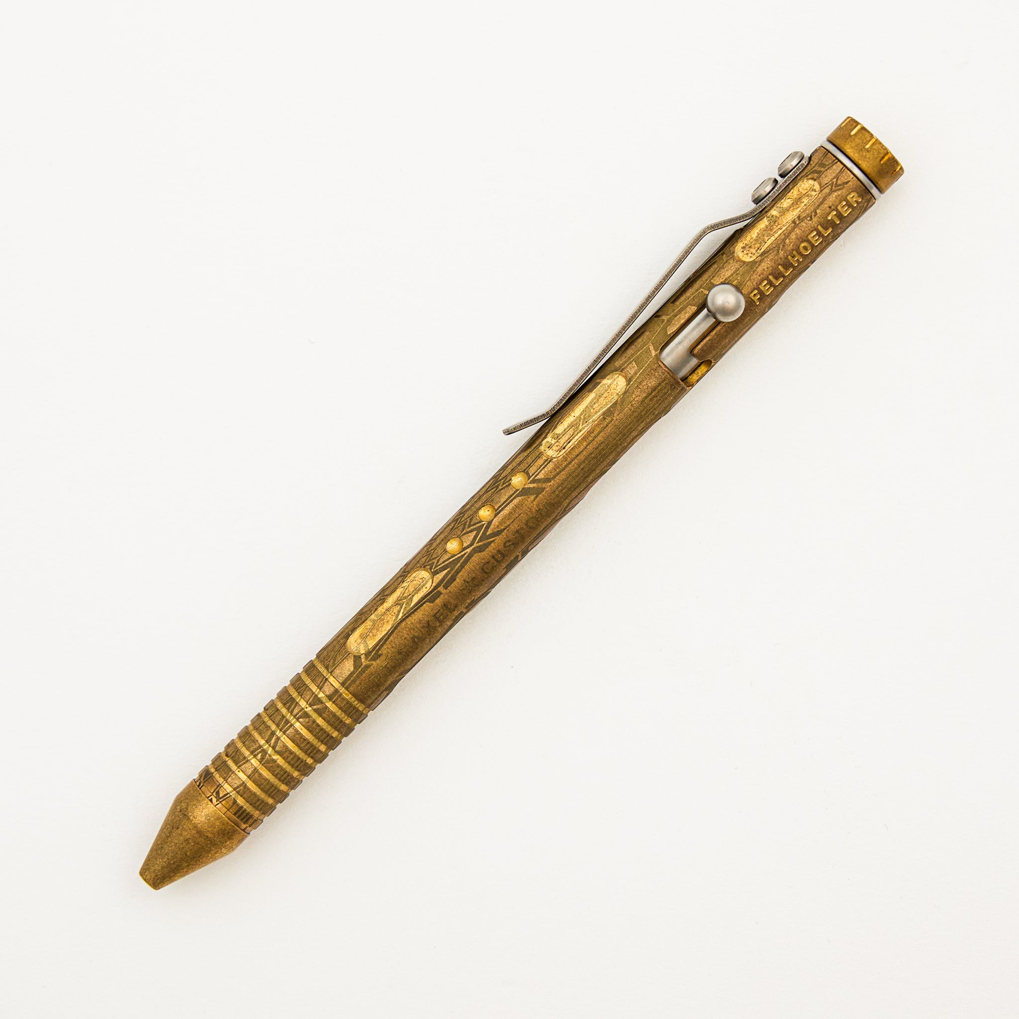 Cptn Axel Full Size TiBolt Pen - Brass Kryptex