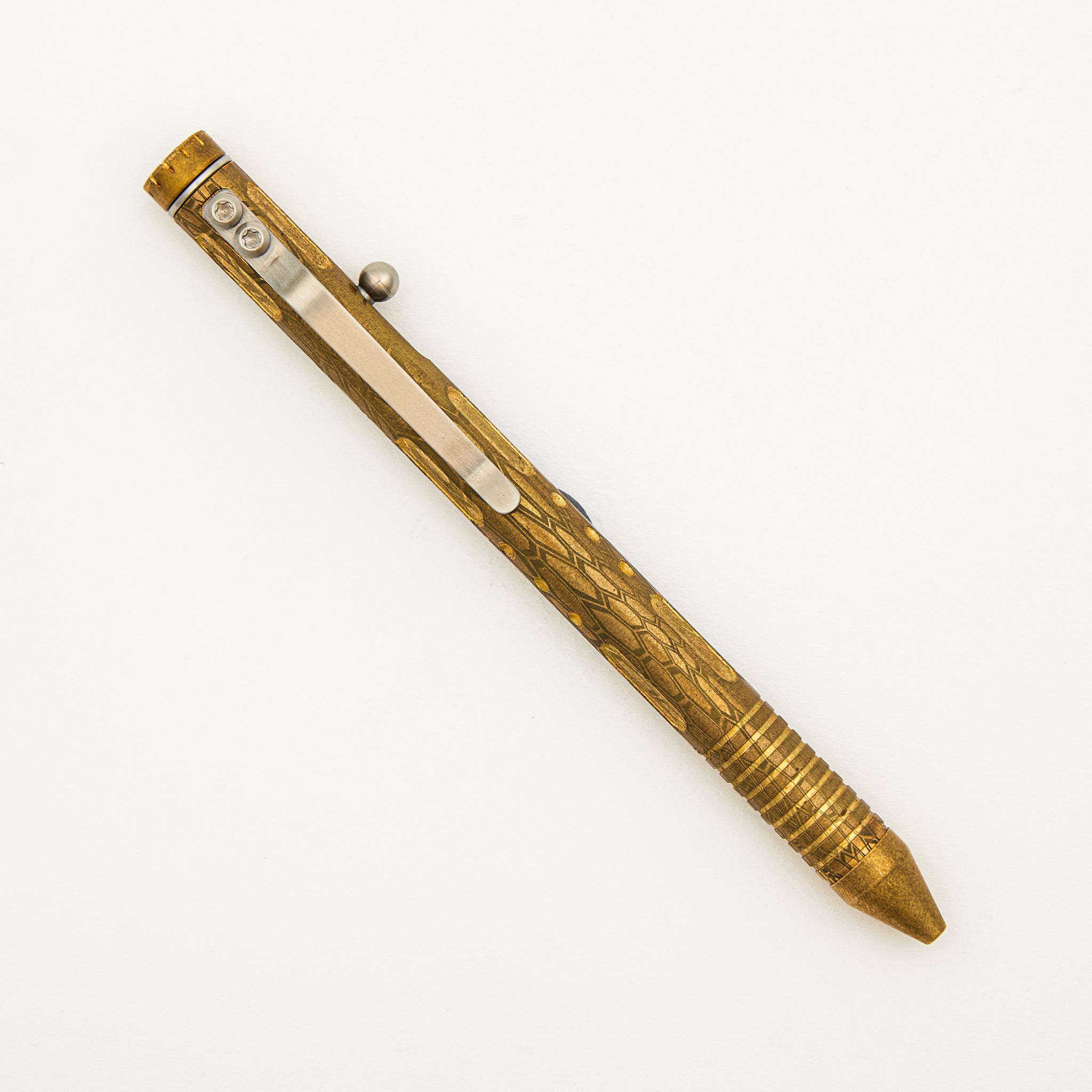 Cptn Axel Full Size TiBolt Pen - Brass Kryptex