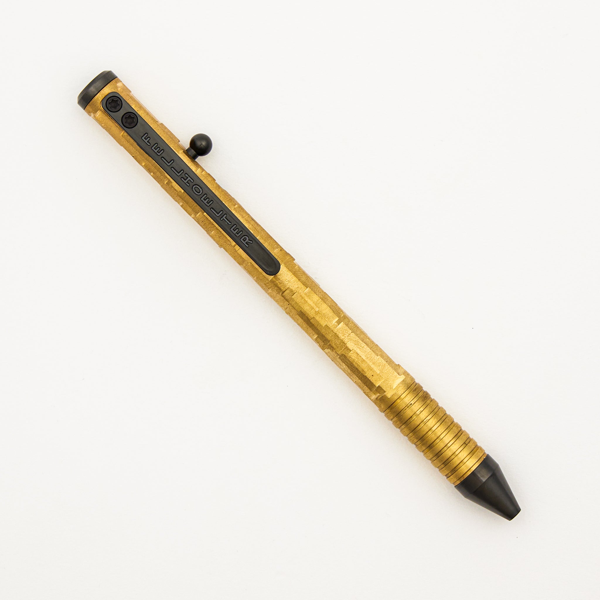 Cptn Axel Full Size FrankenBolt Pen - Brass Pixelcut - Zirconium Accen