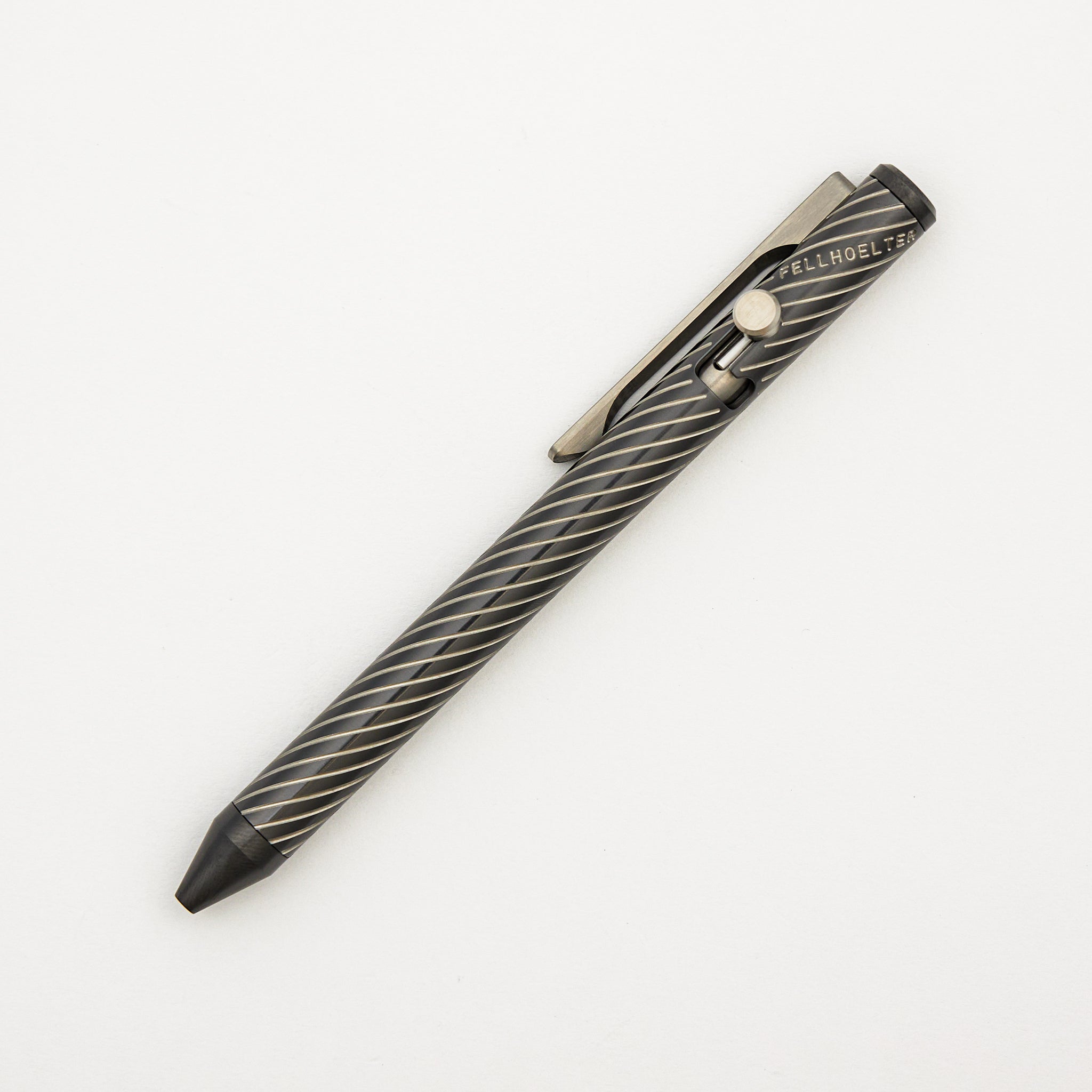 Cptn Axel Full Size TiBolt Pen - Reverse Tuxedo Zirconium Twist/Low Pro Tritium