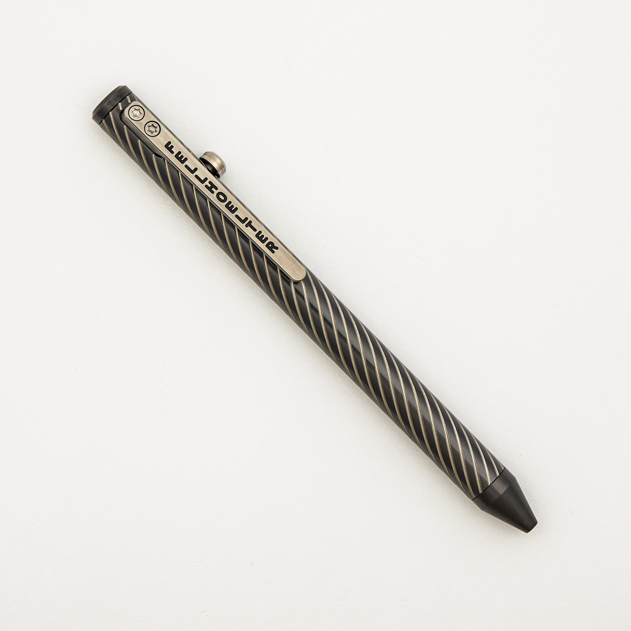 Cptn Axel Full Size TiBolt Pen - Reverse Tuxedo Zirconium Twist/Low Pro Tritium