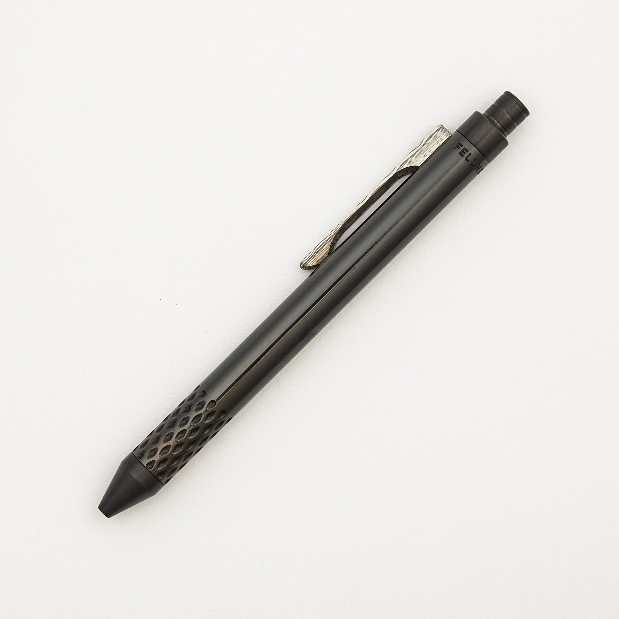 Cptn Axel Full Size TiClicker Pen - Zirconium/Damasteel Clip