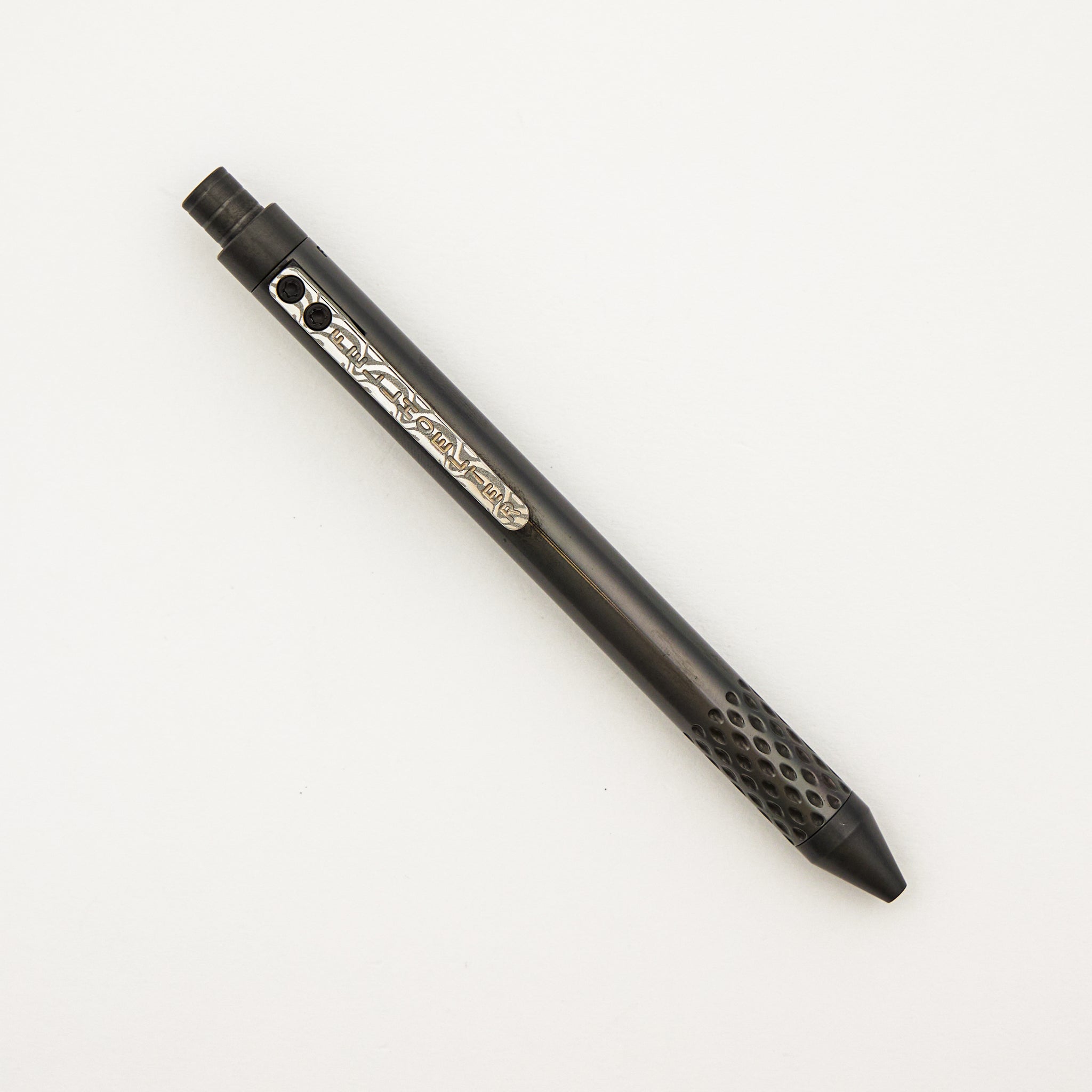 Cptn Axel Full Size TiClicker Pen - Zirconium/Damasteel Clip