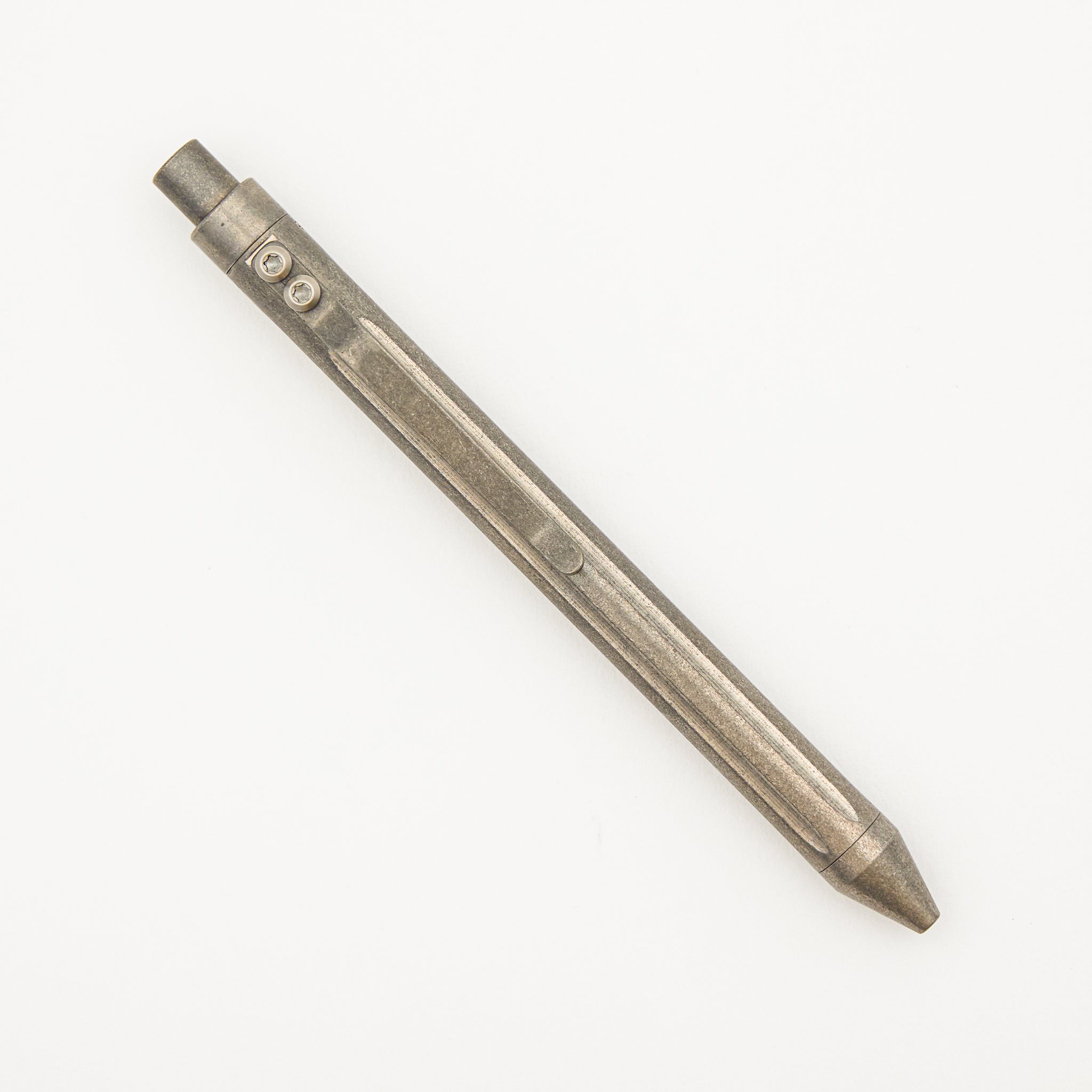 Full Size TiClicker Pen - Titanium Straight Flutes