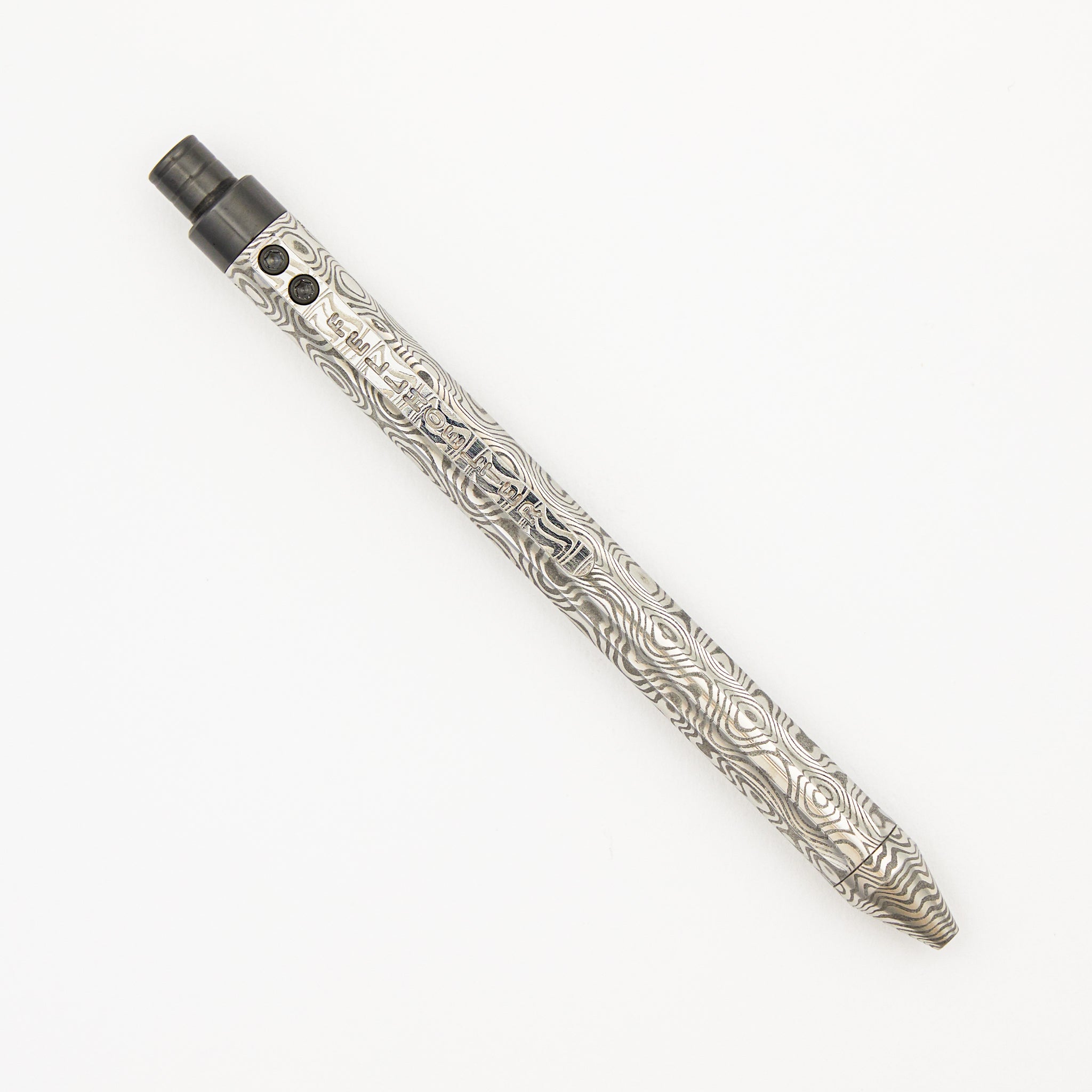 Cptn Axel Full Size TiClicker Pen - Odins Eye Damasteel w/ Zirconium Mechanism