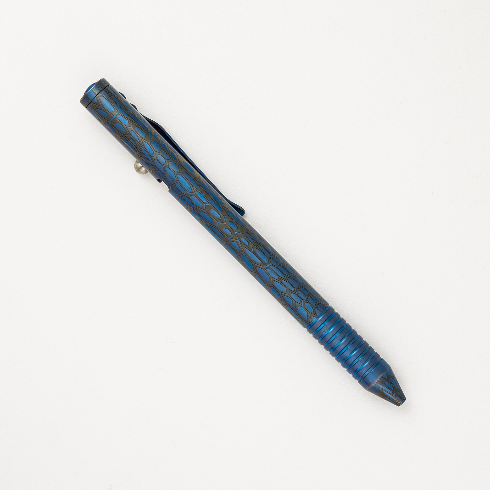 Fellhoelter/Cptn Axel Full Size TiBolt Pen - Blue "Kryptex" With Cptns Cap