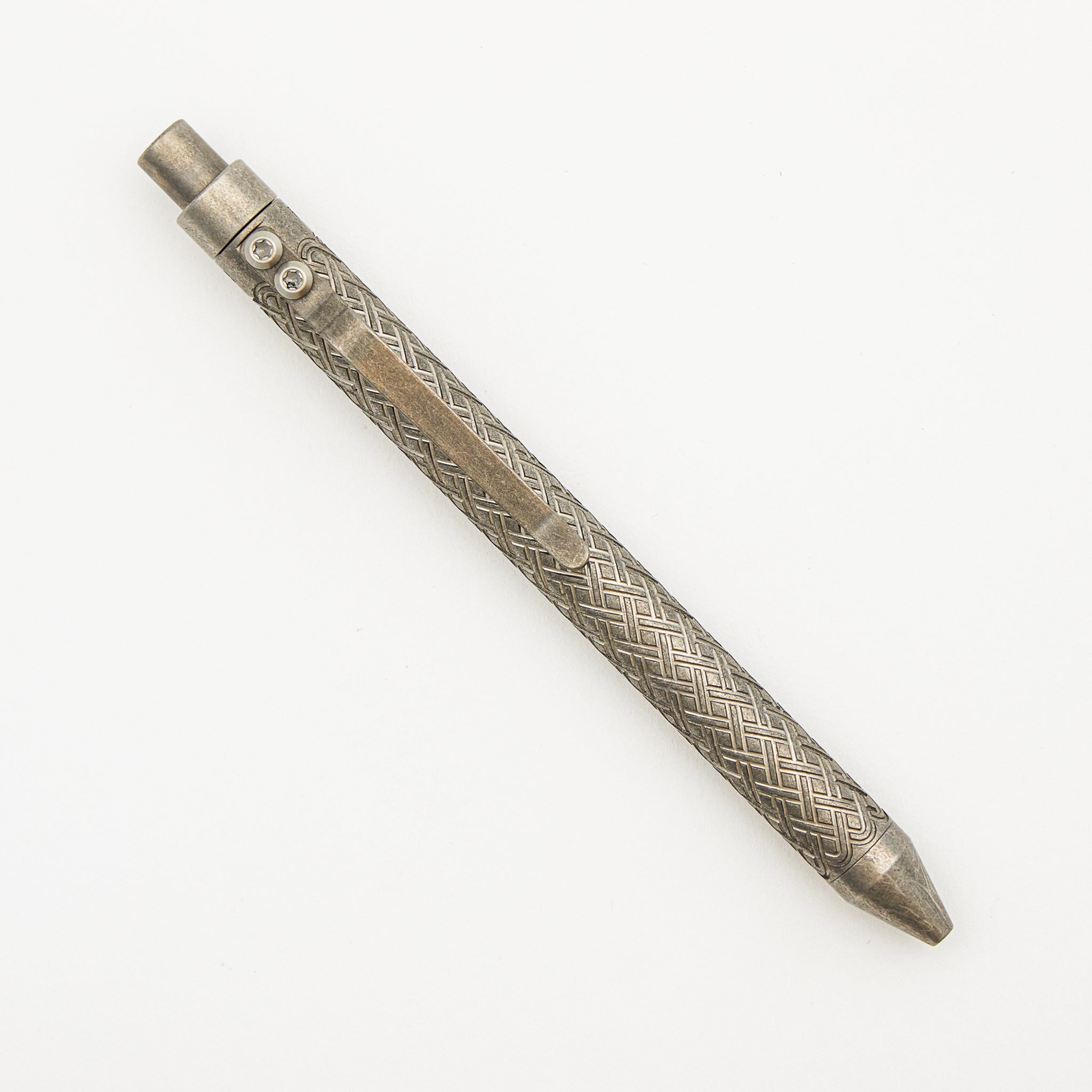 Full Size TiClicker Pen - Titanium Stonewashed Celtic