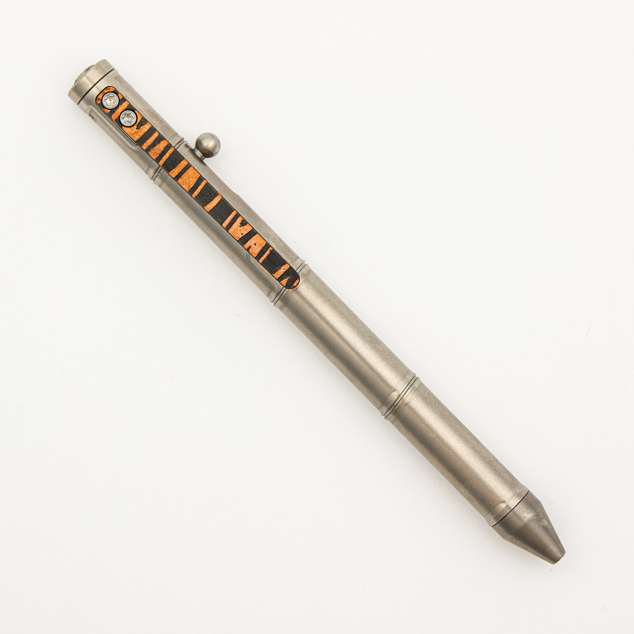 Cptn Axel Full Size TiBolt Pen - Titanium Bamboo W/ Cptns Cap - Copper Dam. Clip - Copper Bolt