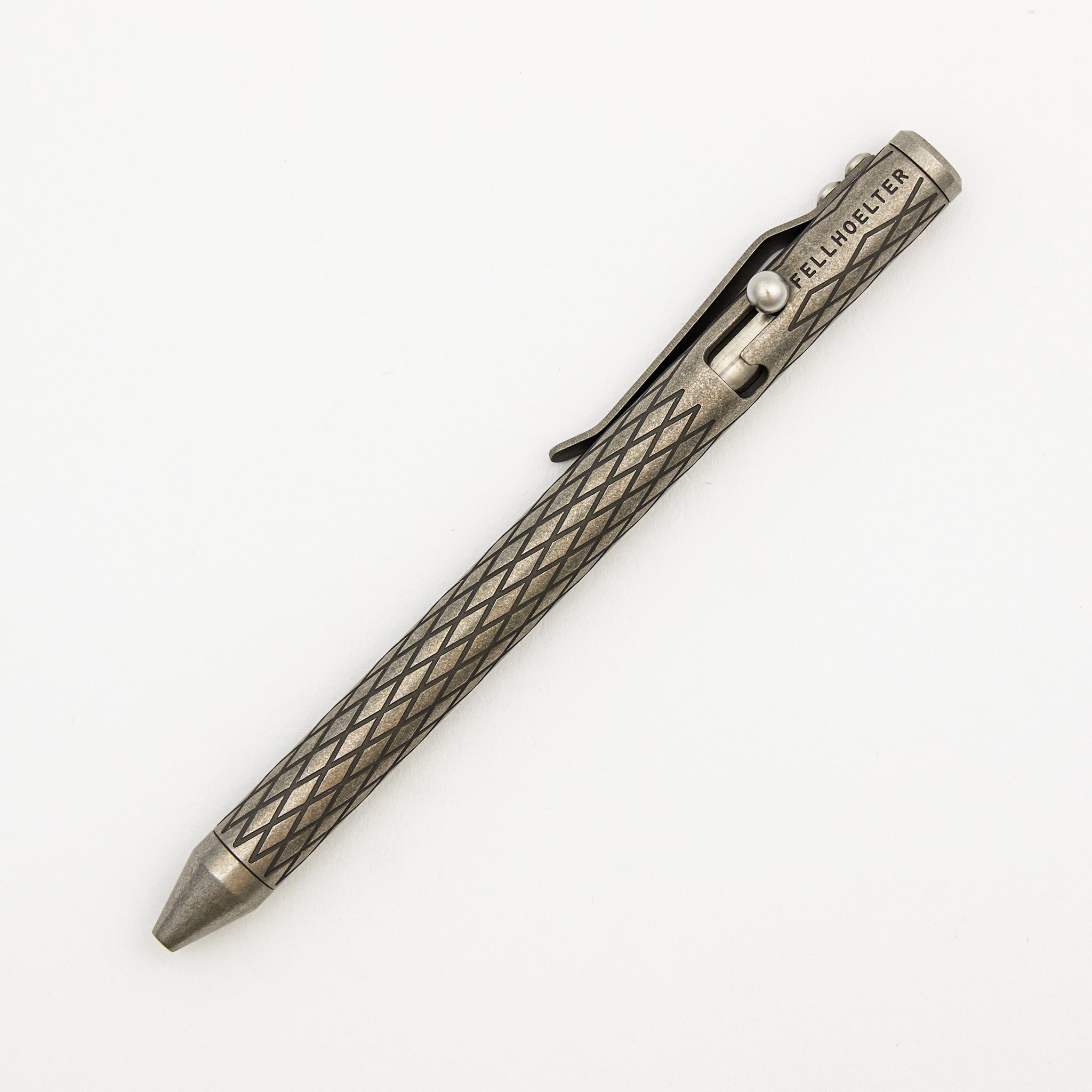 Full Size TiBolt Pen - Titanium Stonewashed Diamond Pattern