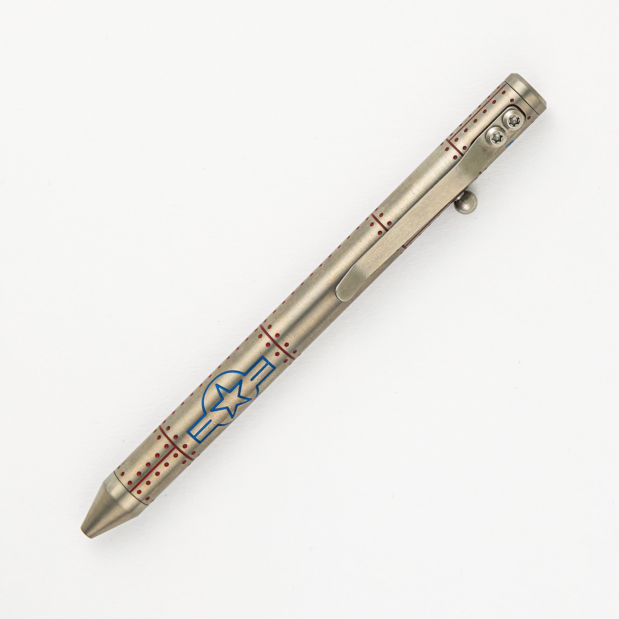 Fellhoelter/Cptn Axel Full Size TiBolt Pen - WW3 Merika Titanium