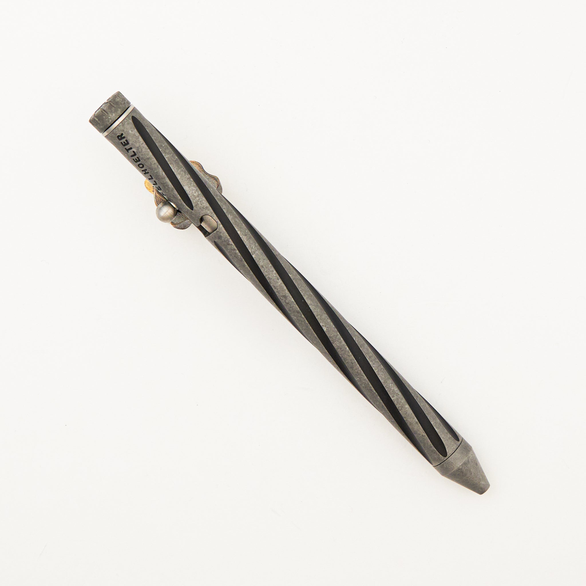 Cptn Axel Full Size TiBolt Pen - CrystalTi - Steel Flame Bronze Hard Hannya Pocket Clip - Fap Cap