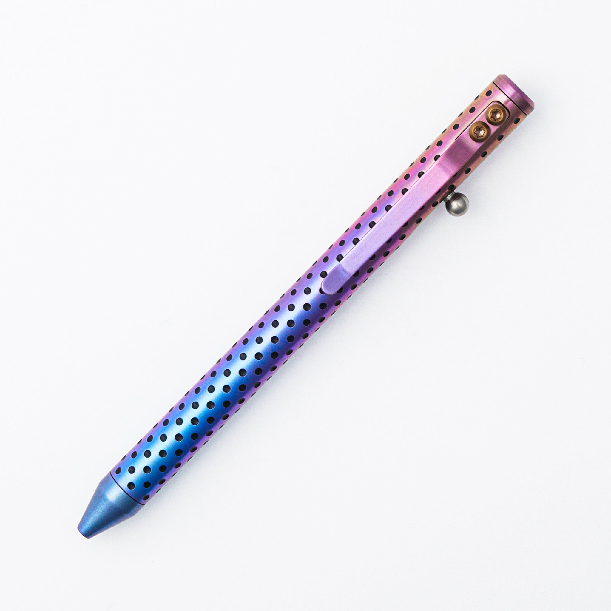 Cptn Axel Full Size TiBolt Pen - Spectrum Dotted Titanium W/ Damasteel Bolt