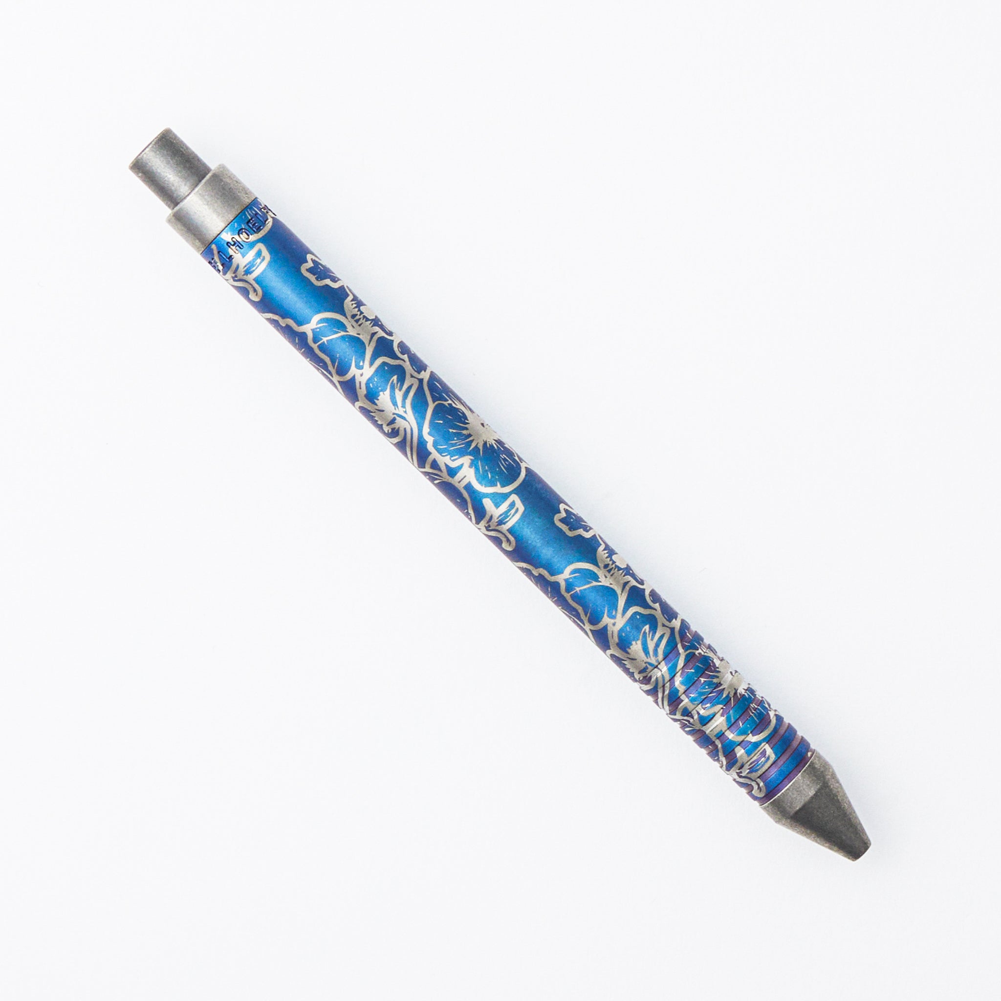 Cptn Axel Full Size TiCkler Pen - "Hibiskull" Blue Titanium