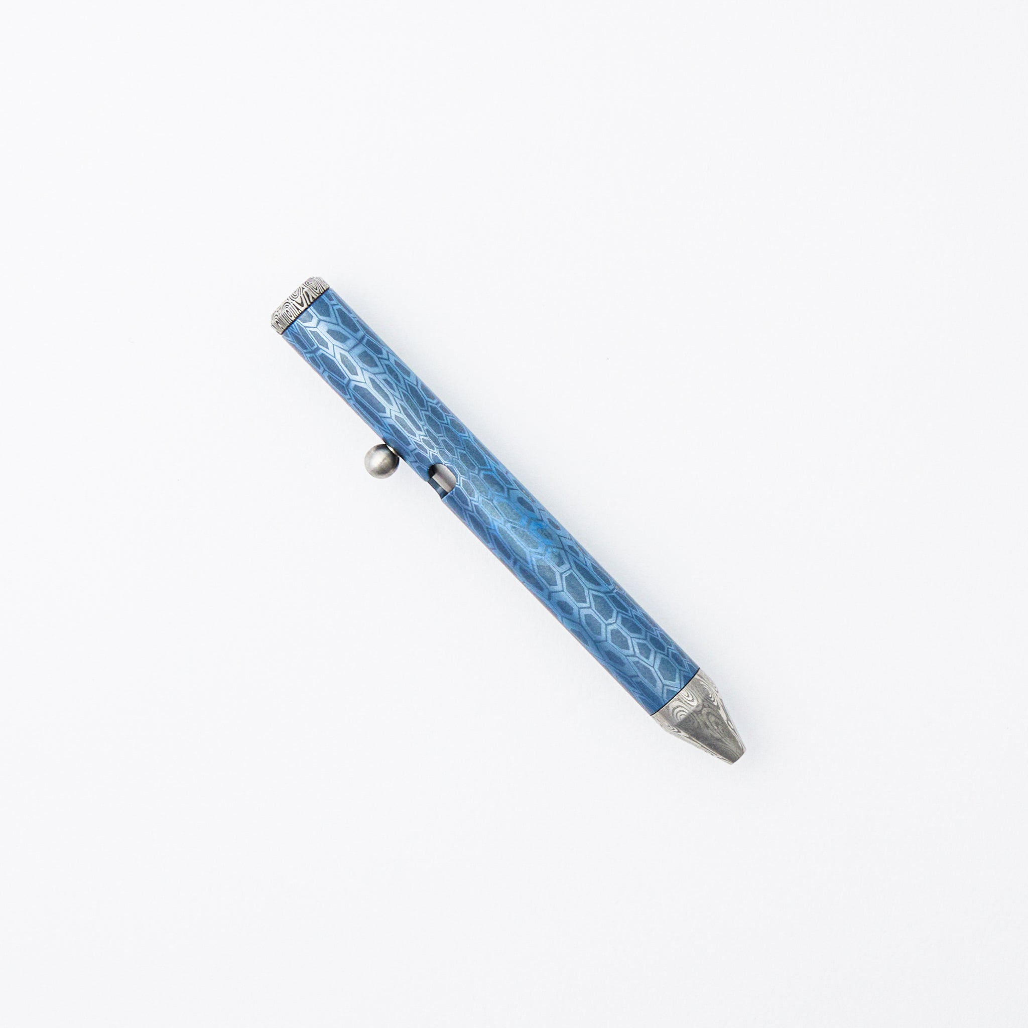 Cptn Axel TinyBolt Pen – Ice Blue Kryptex W/ Damasteel