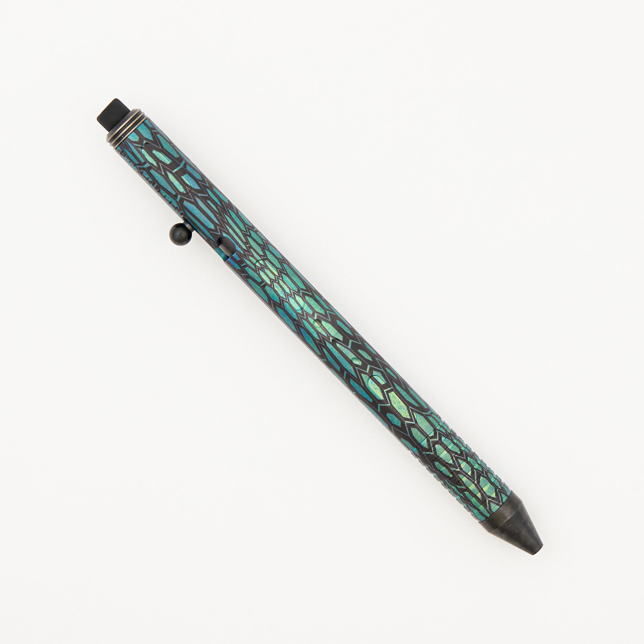 Cptn Axel Full Size TiBolt Pen - Titanium Green Kryptex W/ Black DLC Accents - Zirconium Accents