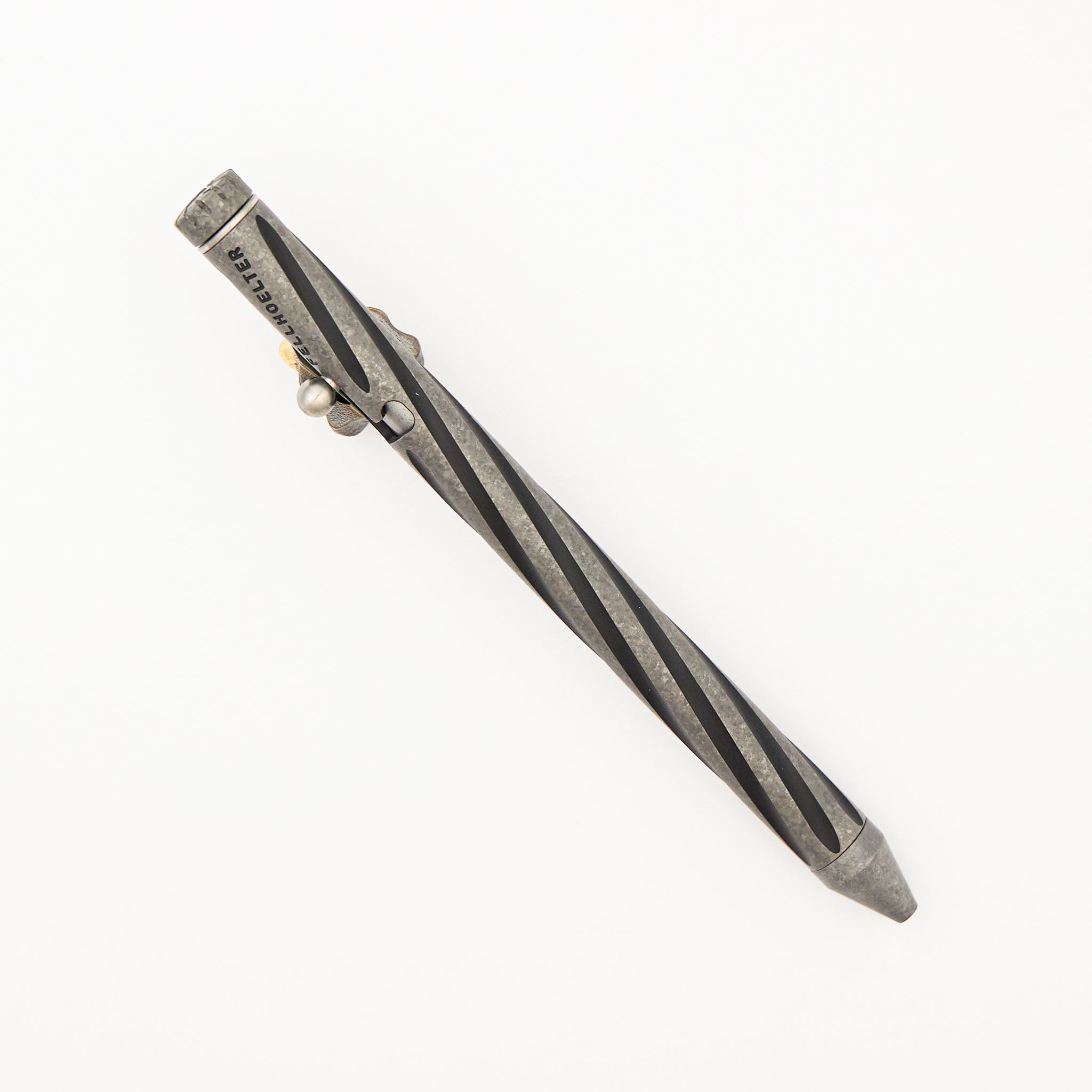 Cptn Axel Full Size TiBolt Pen - CrystalTi - Steel Flame Bronze Hard Hannya Pocket Clip - Fap Cap