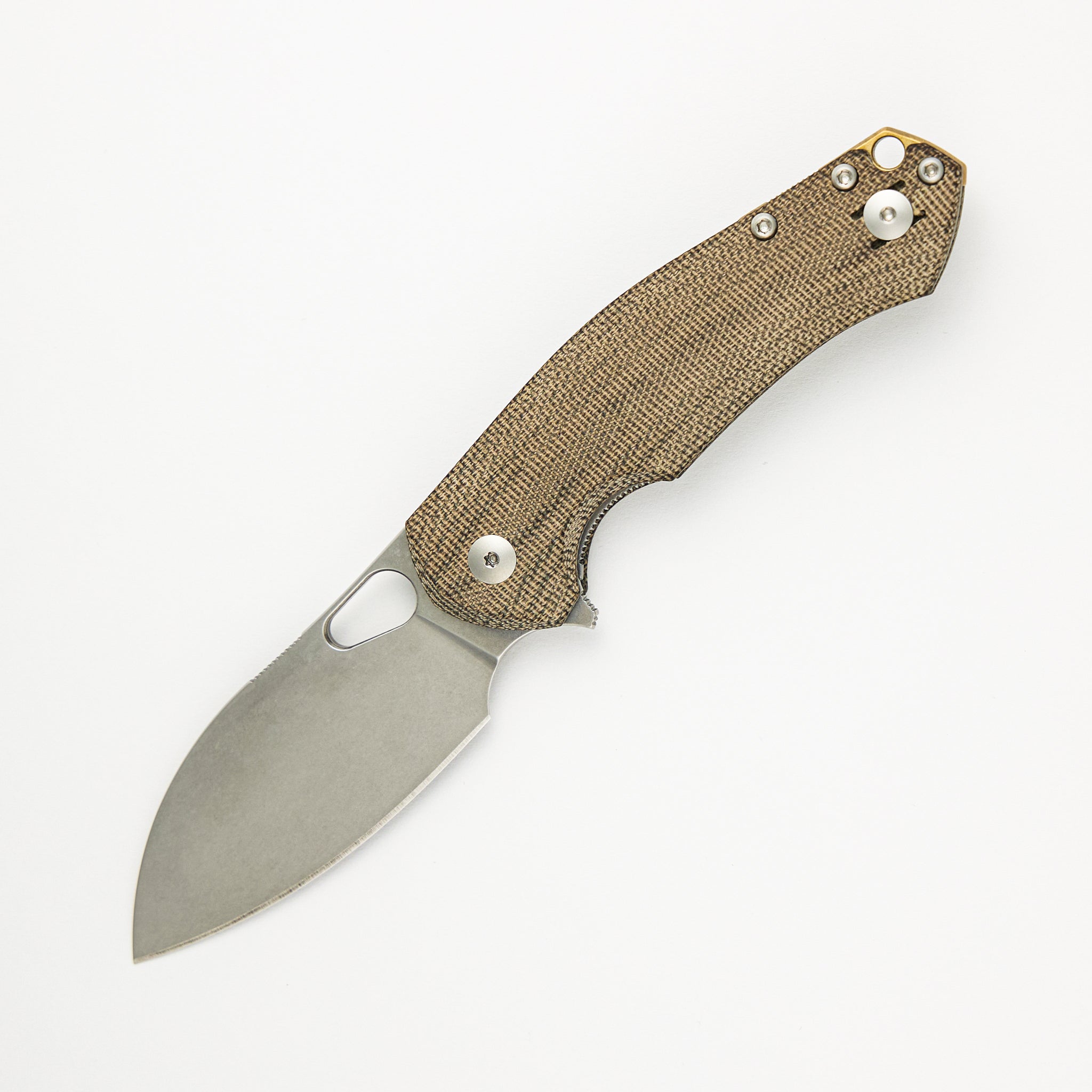 ACE Biblio XL - Green Canvas Micarta - Stonwashed