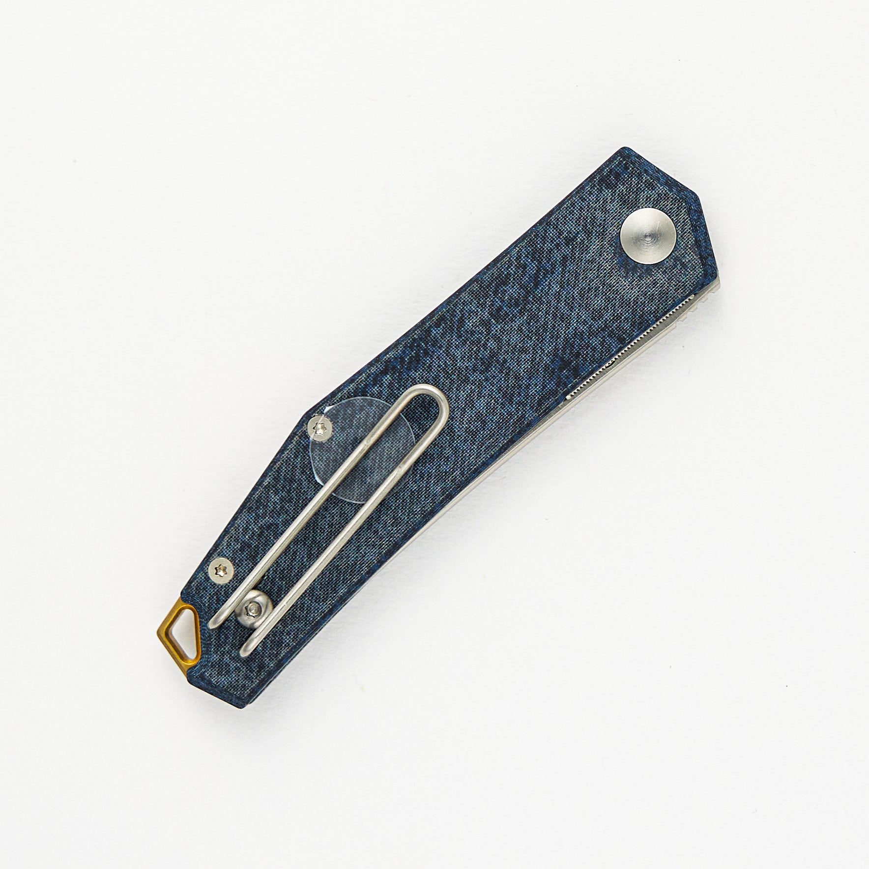 GiantMouse Clyde - Denim Micarta - Brass