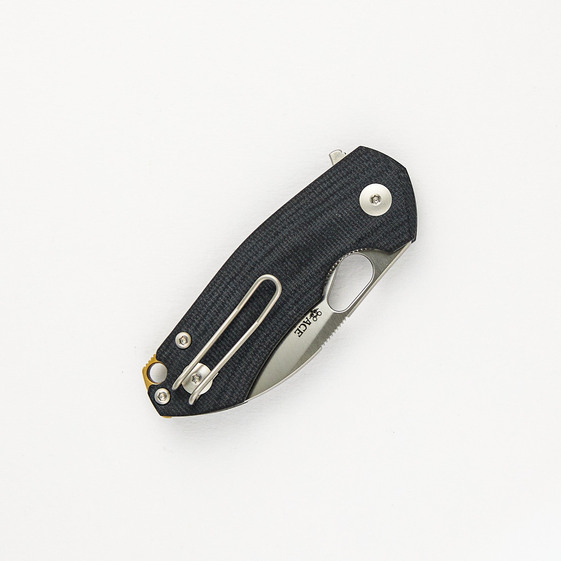 GiantMouse ACE Riv LL - Double Black Canvas Micarta - Satin