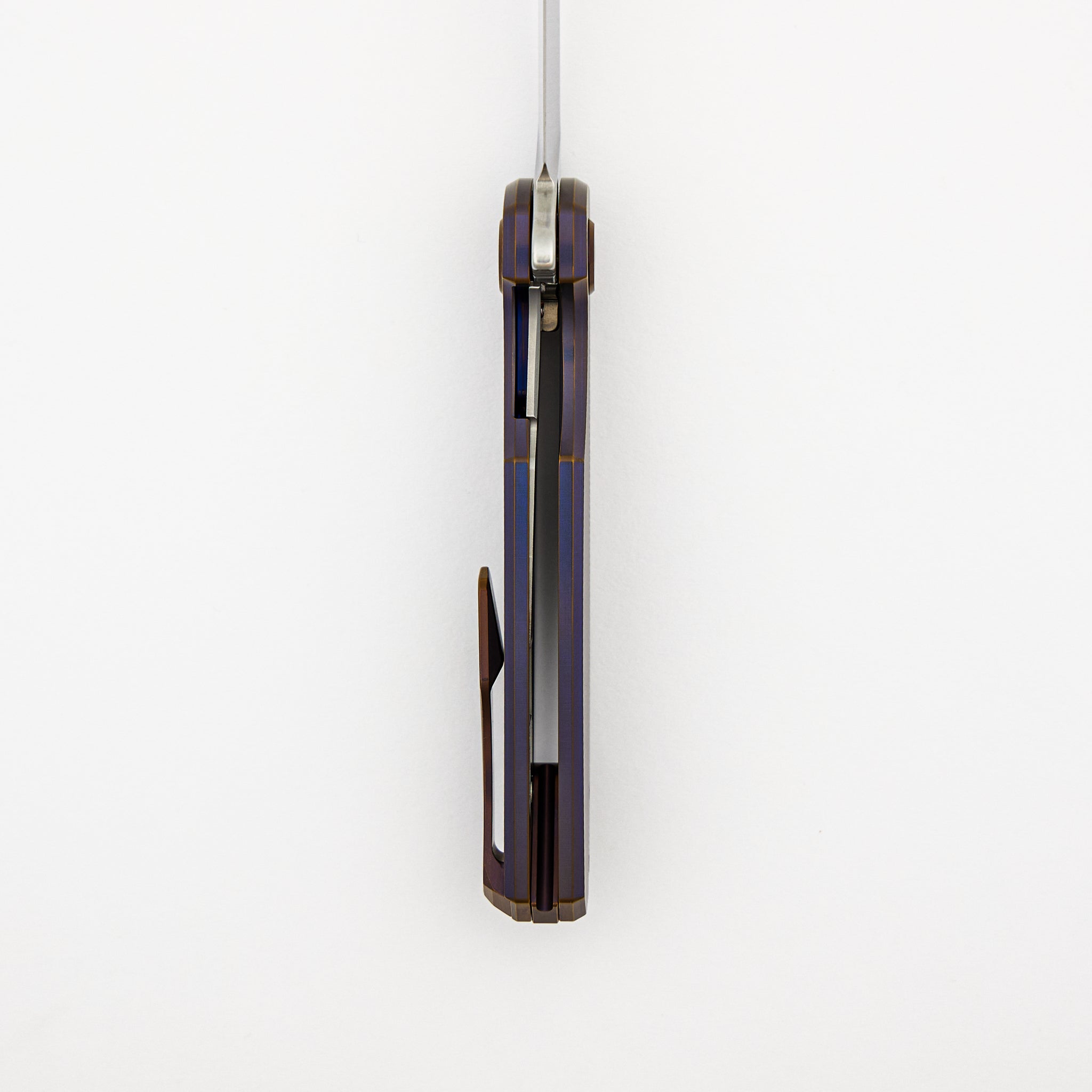 Morpheus Liner Lock - Pinstripes/Burnished/Anodized Titanium Handle - Stonewashed MagnaCut Blade