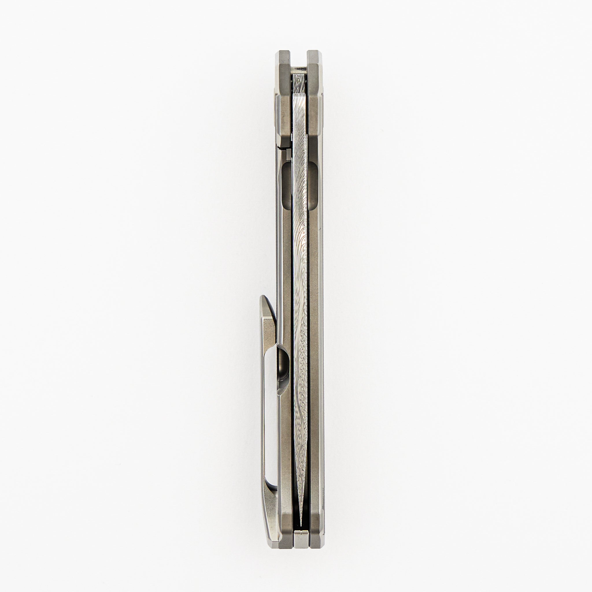 Mini Veli - Textured Titanium Handle - Damasteel Grabak Blade