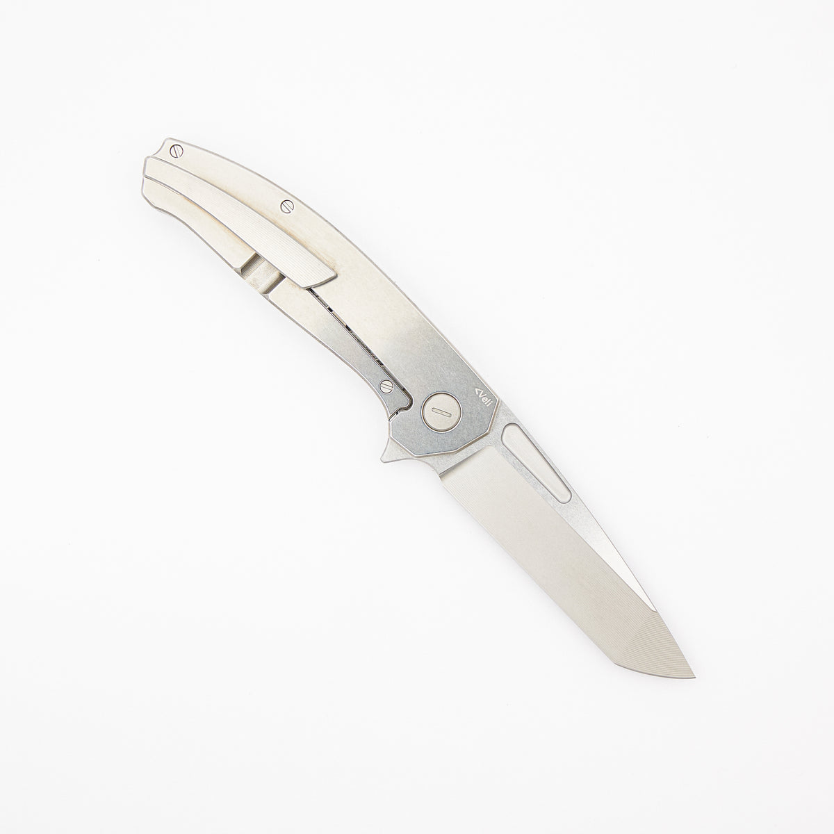Mini Veli - Titanium Handle - RWL-34 Blade - Silver Accents
