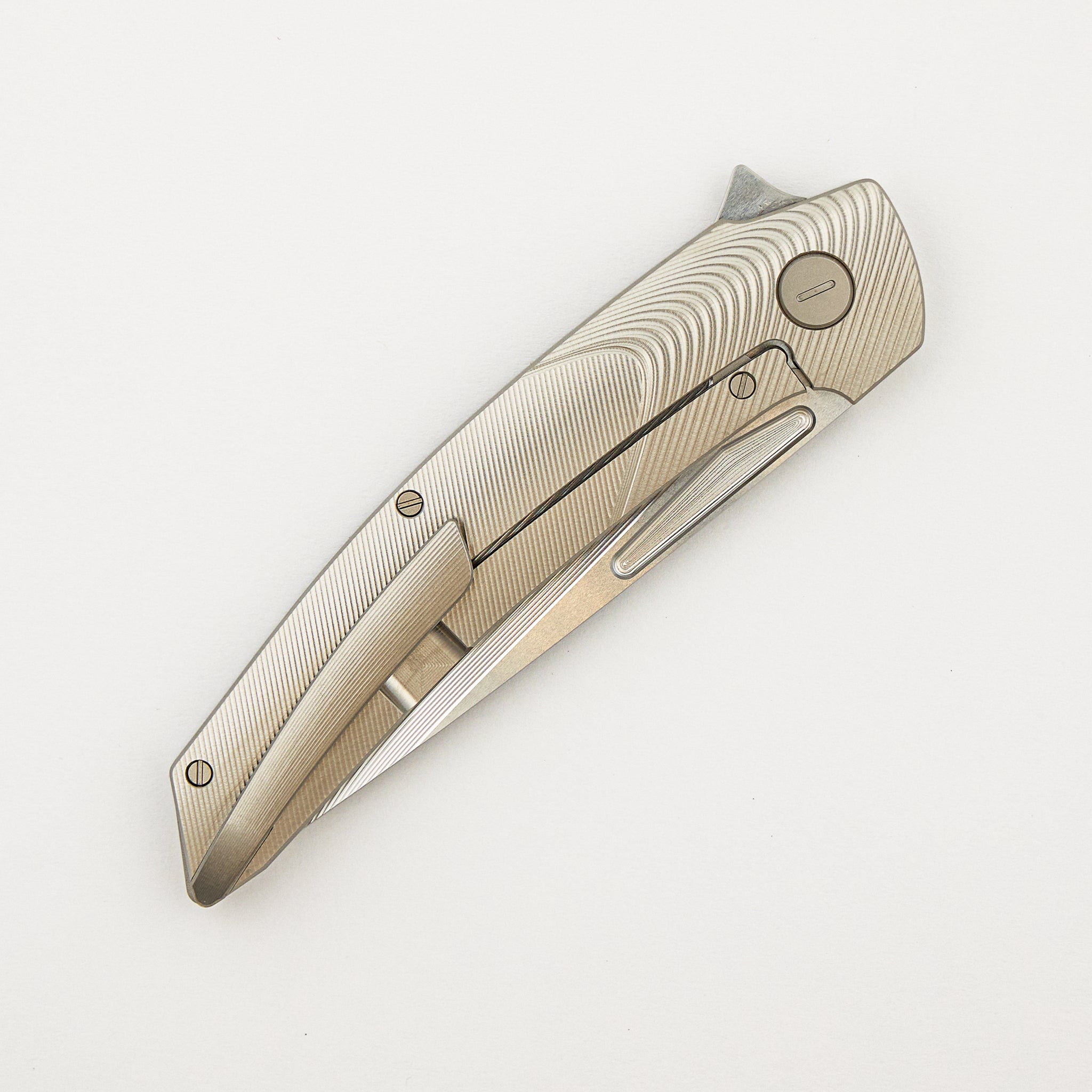 Model T Gen. 2 - Blasted Finish Titanium Handle - CarboTi Inlay - RWL-34 Blade - S/N 291