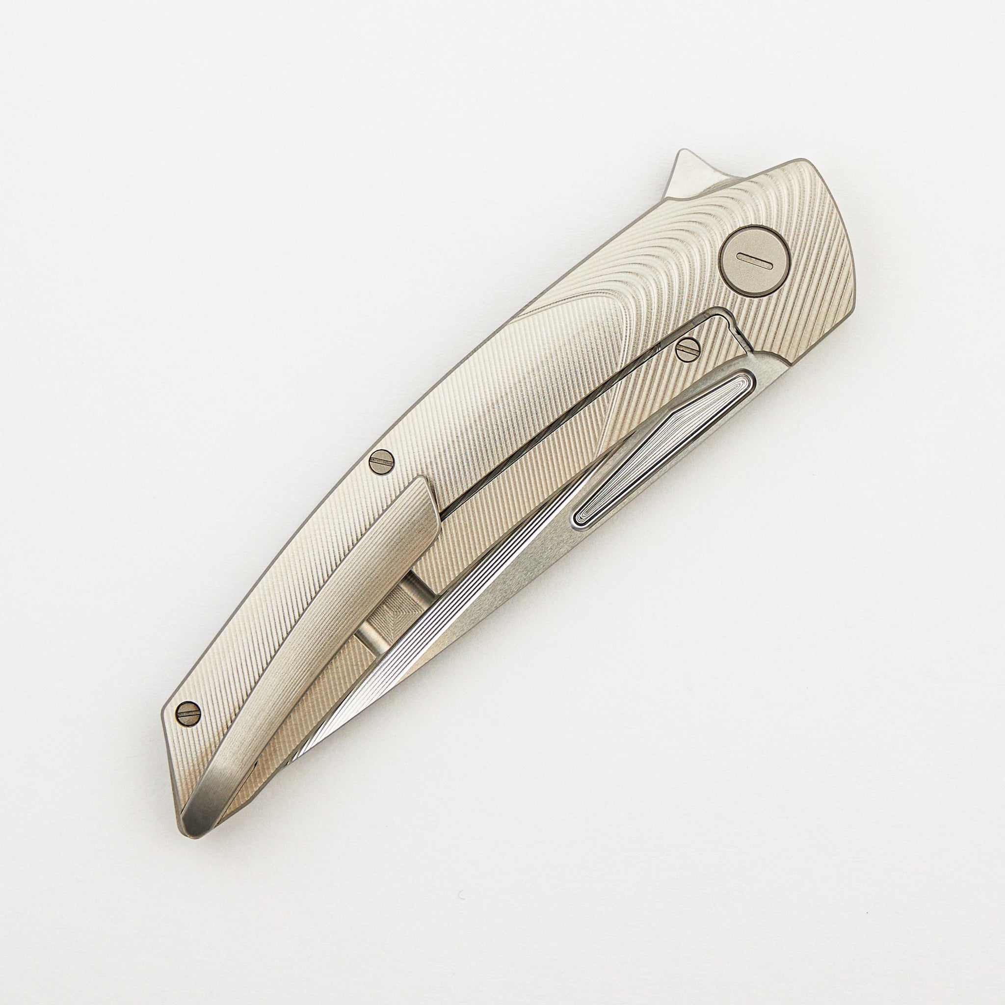 Model T Gen. 2 - Titanium Handle W/ Bolster Milling - RWL-34 Blade