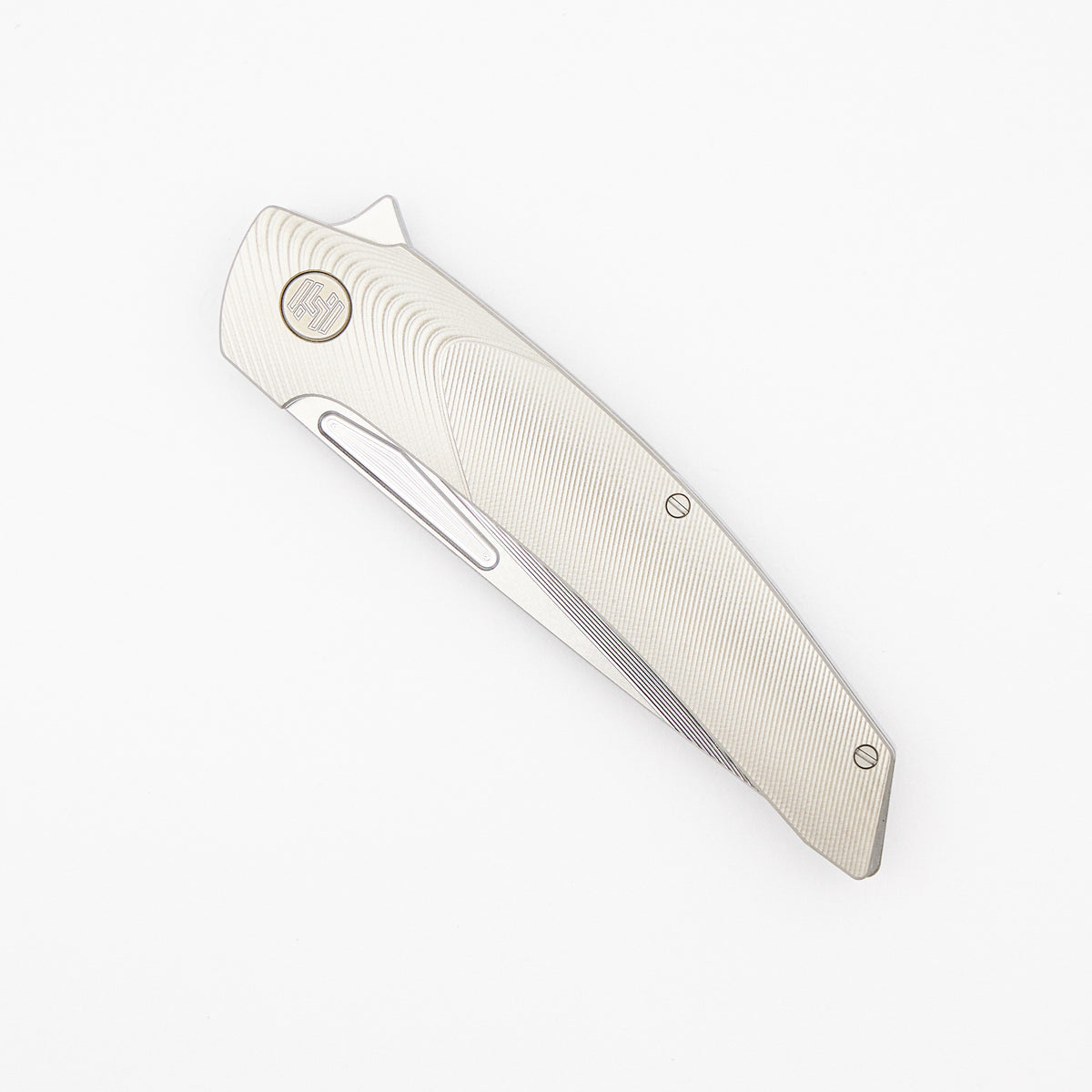 Model T Gen. 2 - Titanium Handle W/ Bolster Milling - RWL-34 Blade - Silver Accents