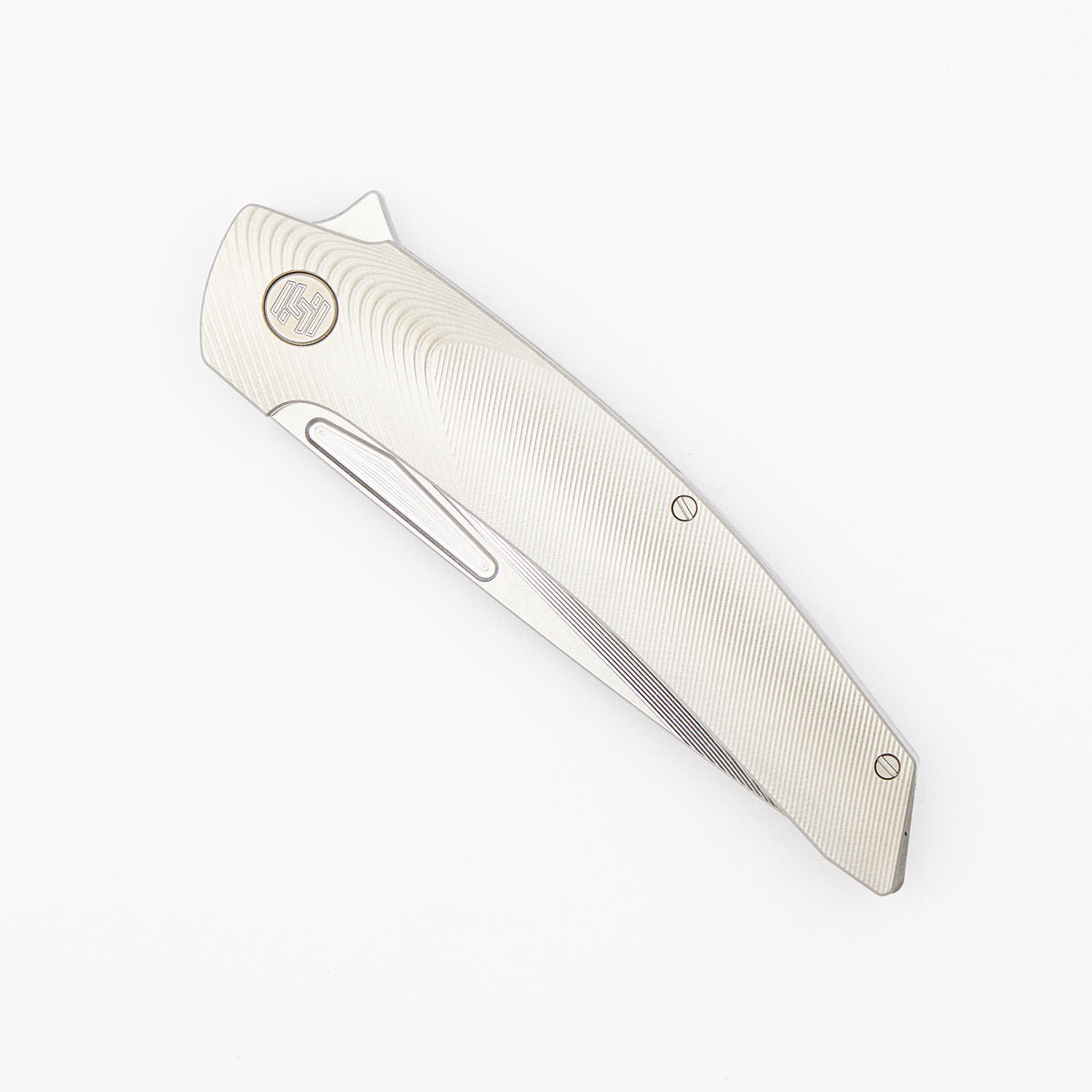 Model T Gen. 2 - Titanium Handle W/ Bolster Milling - RWL-34 Blade - Silver Accents