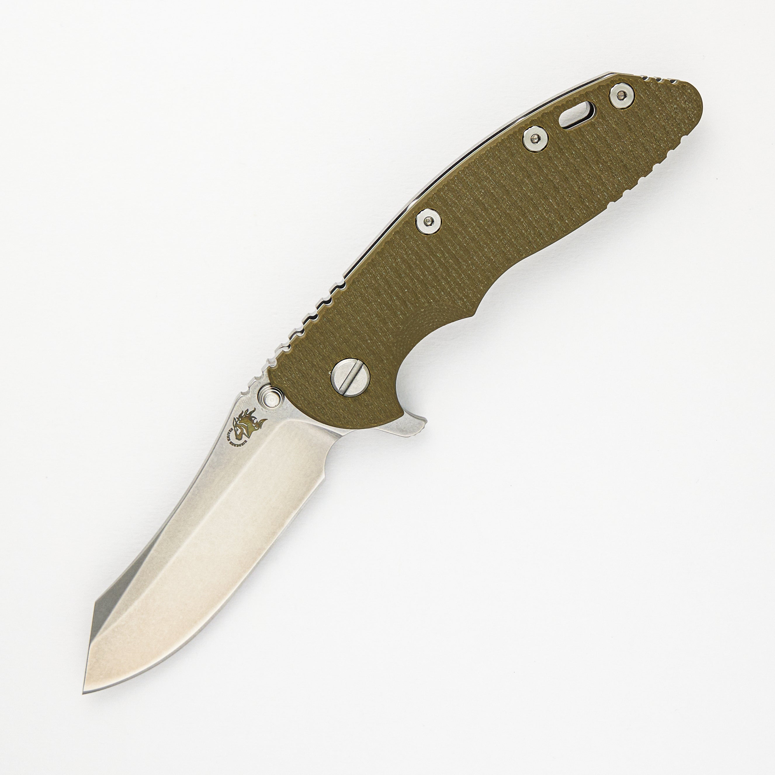 Hinderer Knives XM-18 3.5″ – Skinner S45VN – Tri-Way – Stonewash – OD Green G10