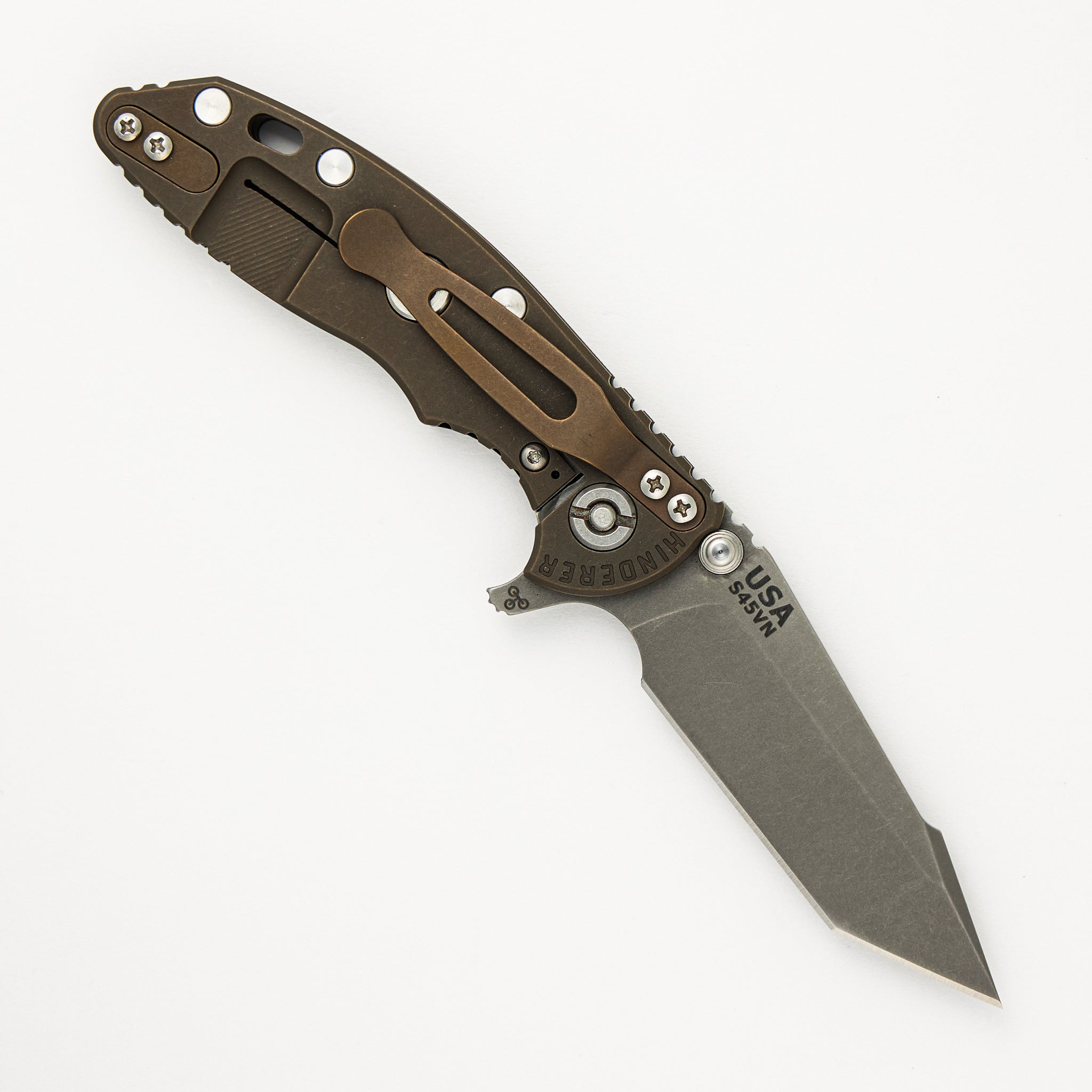 XM-18 3.0" - S45VN Harpoon Tanto - Tri-Way - Battle Bronze - Black G10