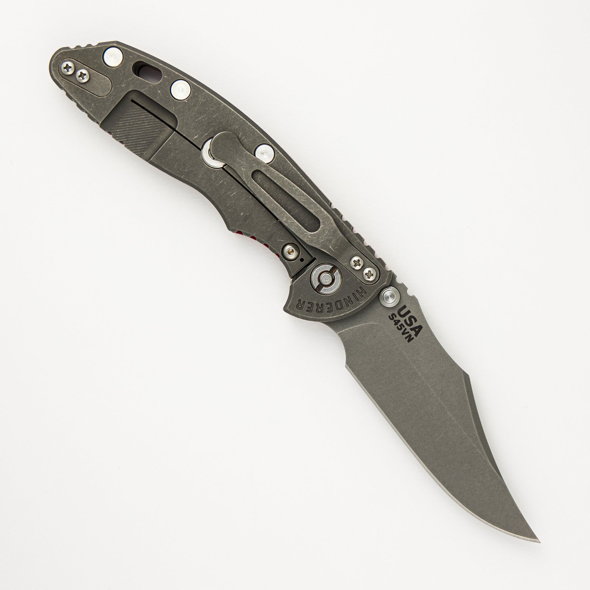 XM-18 3.5″ - Bowie S45VN - Non Flipper - Tri-Way - Working Finish - Red G10