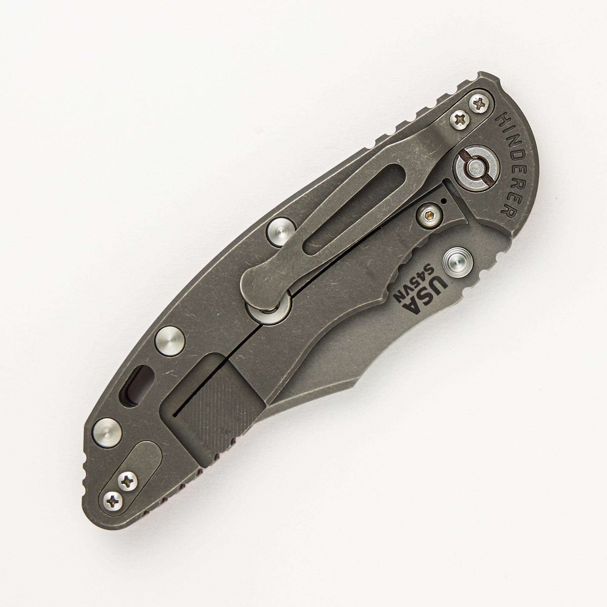 Hinderer Knives XM-18 3.5″ - Bowie S45VN - Non Flipper - Tri-Way - Working Finish - Red G10